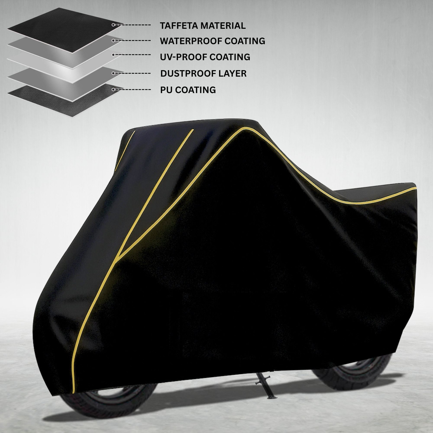 Image of AutoTen Waterproof Two Wheeler Cover for Honda (Activa 125, Black, Yellow)