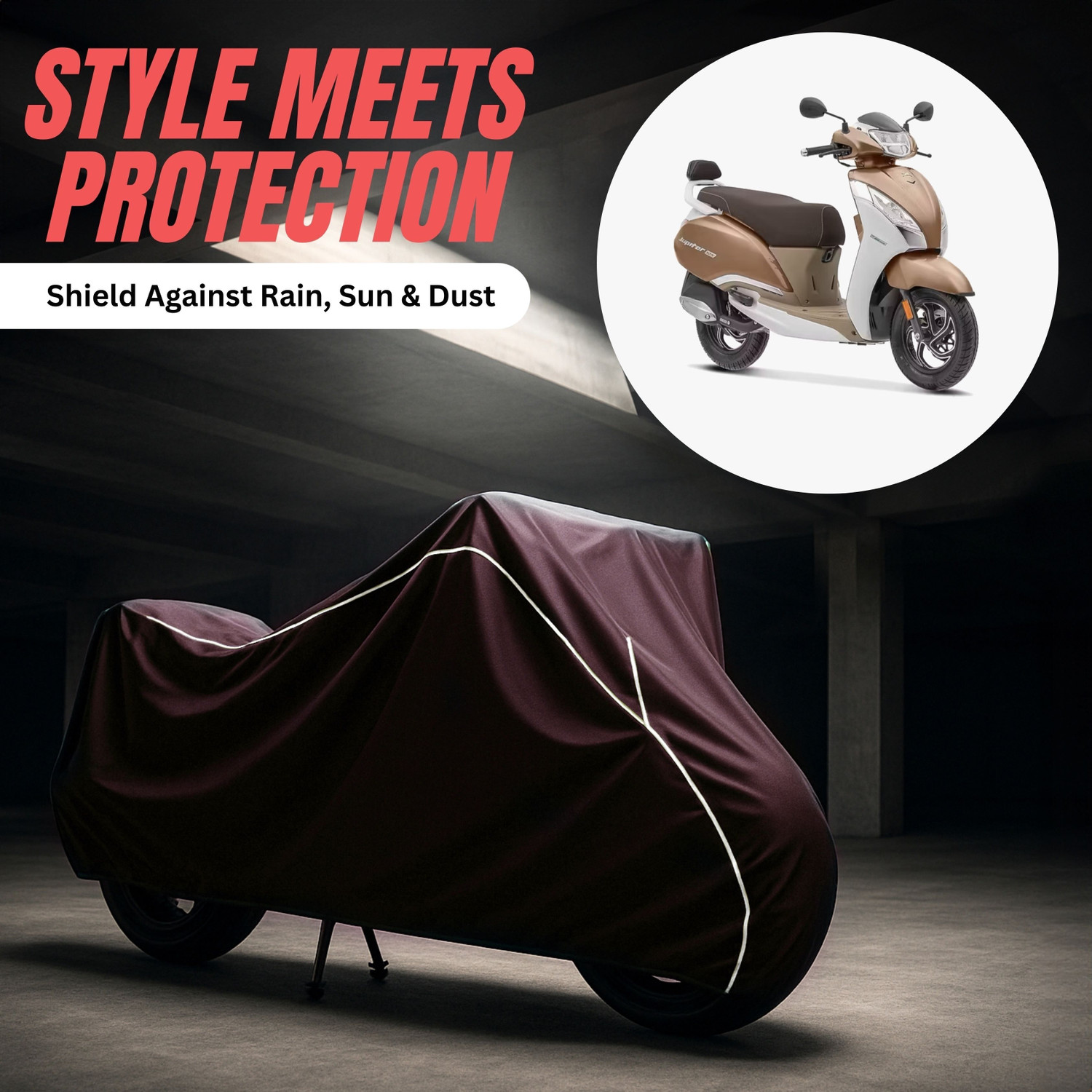 Image of Car Styling Waterproof Two Wheeler Cover for Bajaj (Pulsar N160, Multicolor)
