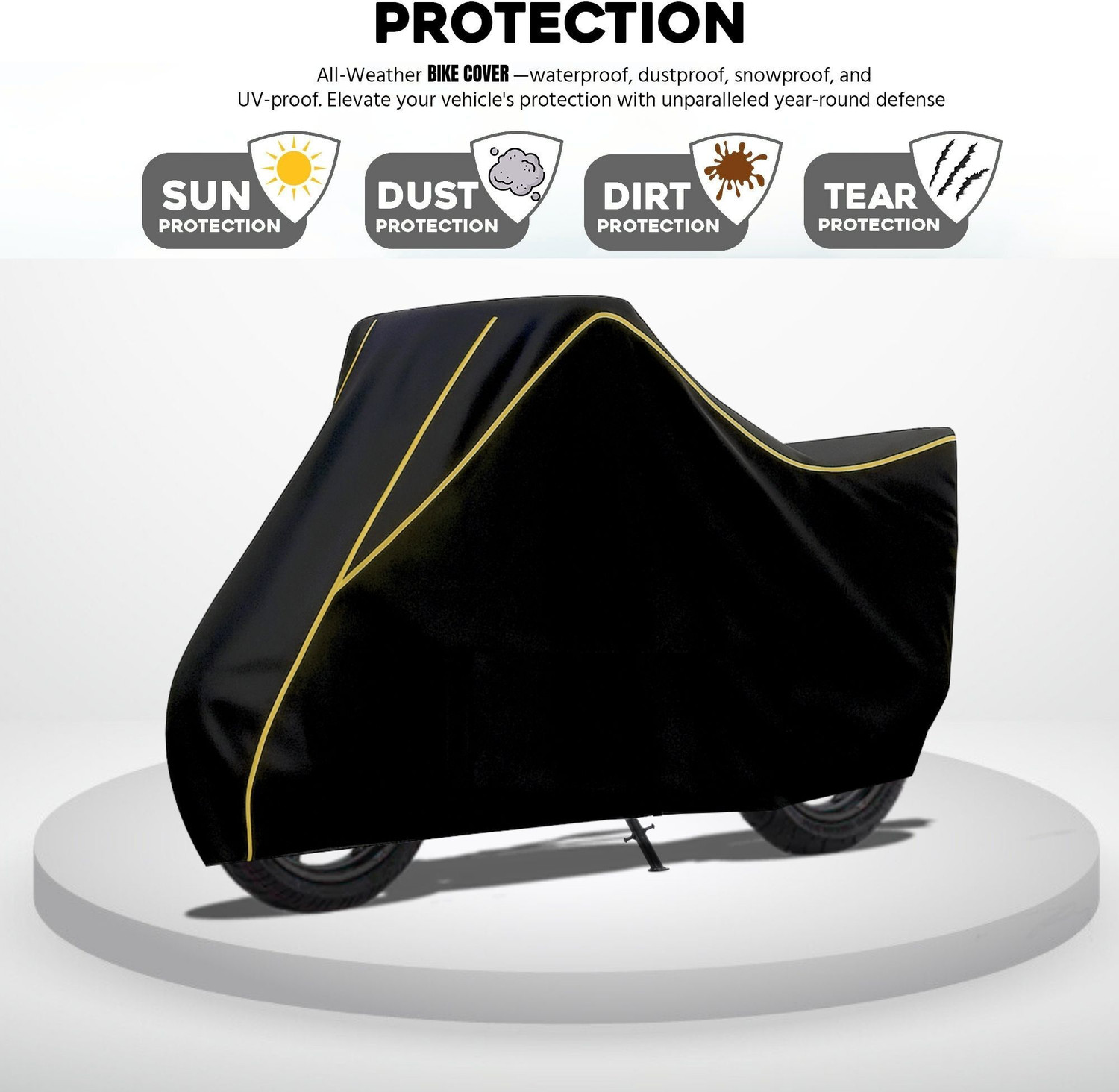 Image of AutoTen Waterproof Two Wheeler Cover for Honda (Activa 125, Black, Yellow)