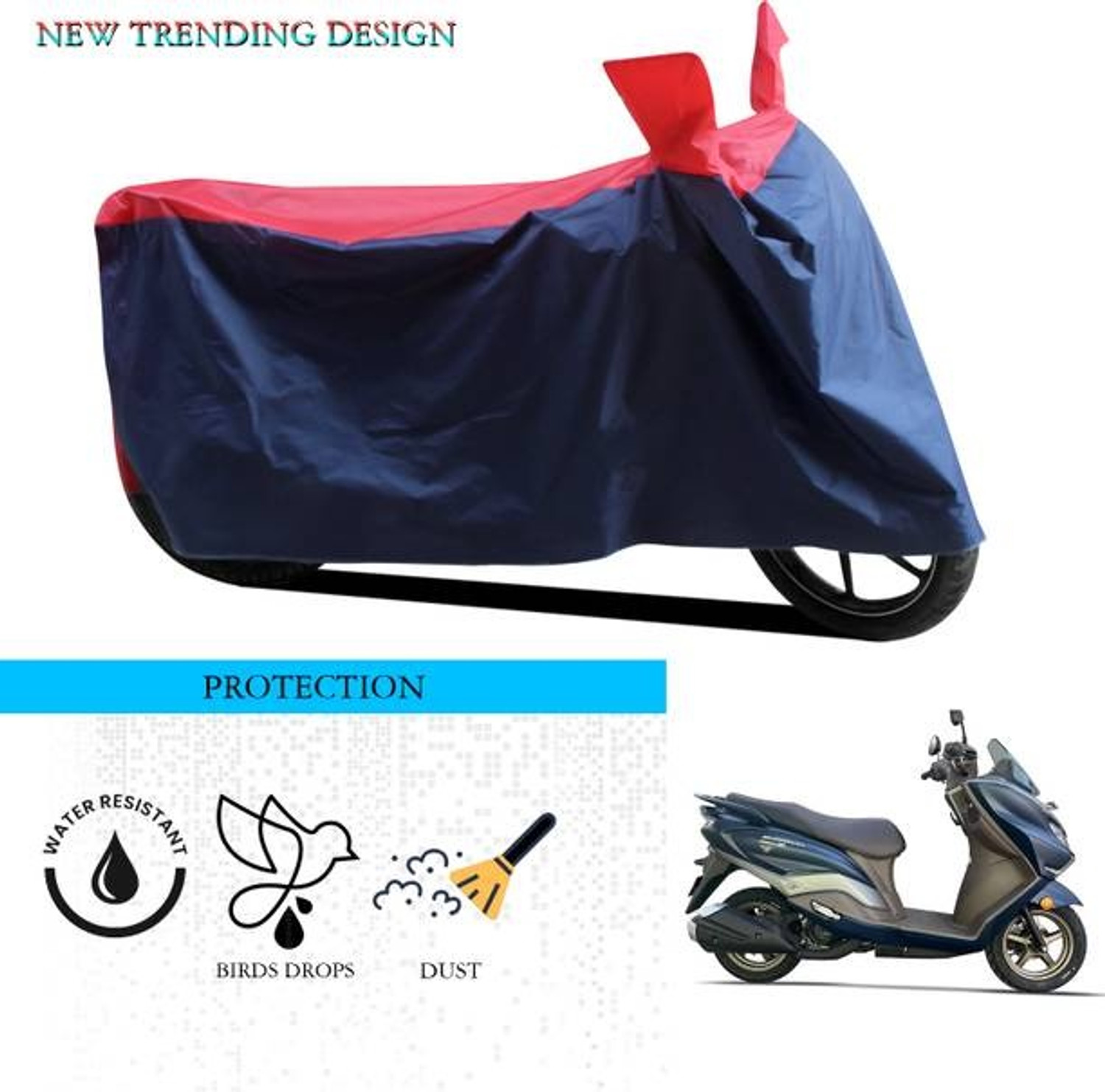 Image of AutoTen Waterproof Two Wheeler Cover for Honda (Activa 125, Black, Yellow)