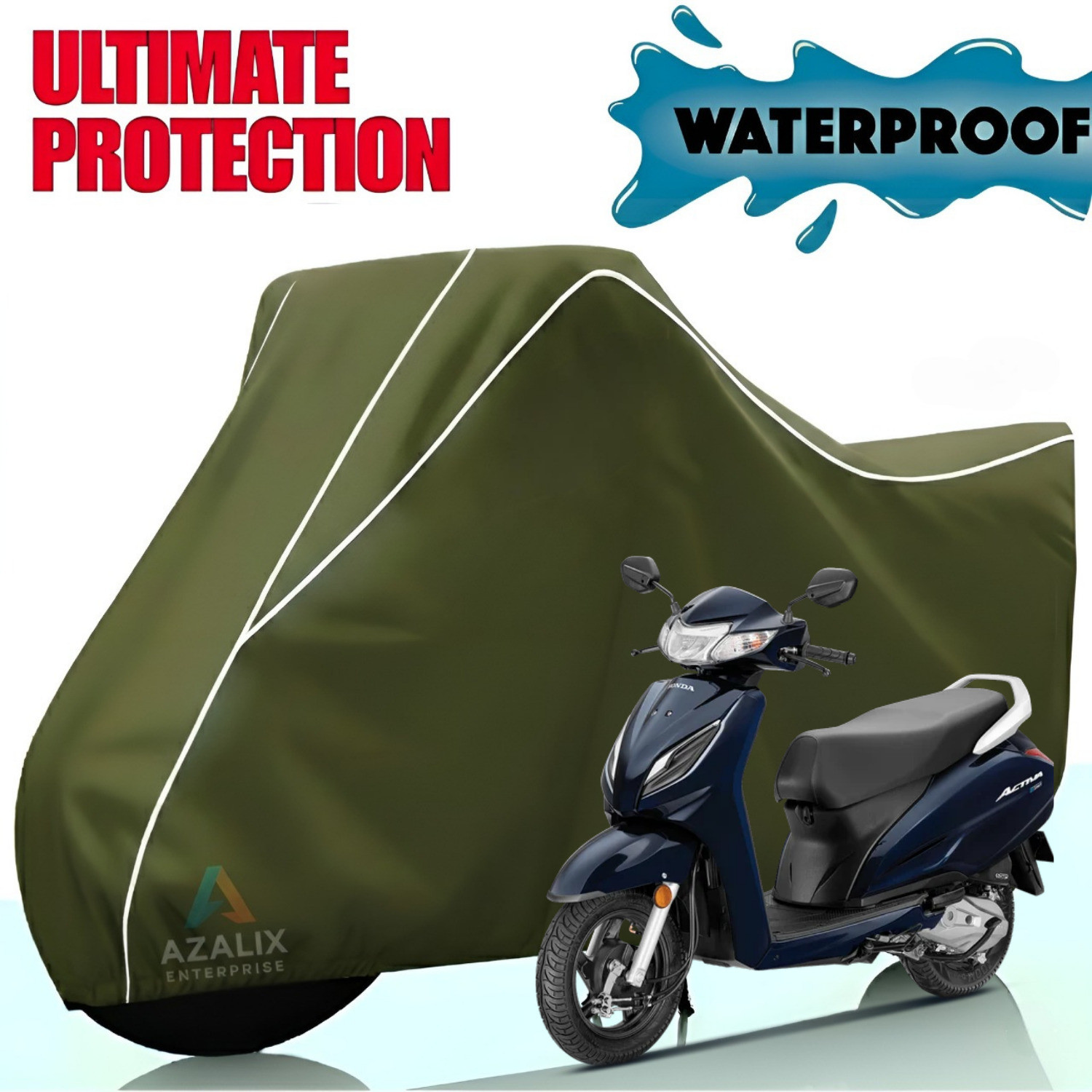 Image of TAXZONE Waterproof Two Wheeler Cover for TVS (Scooty Zest BS6, Silver, Red)