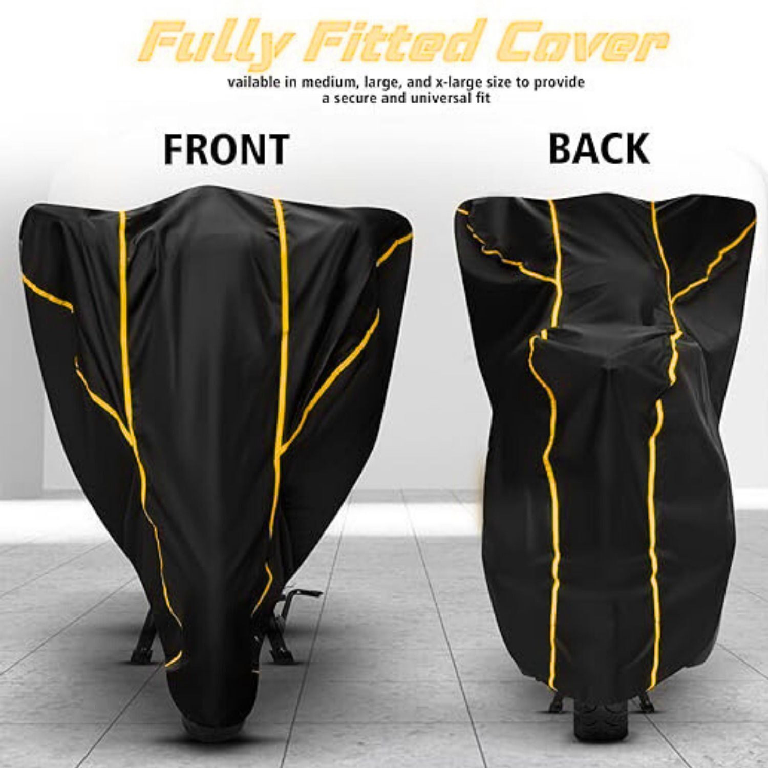 Image of FBC Waterproof Two Wheeler Cover for Bajaj (Pulsar 150, Black, Yellow)