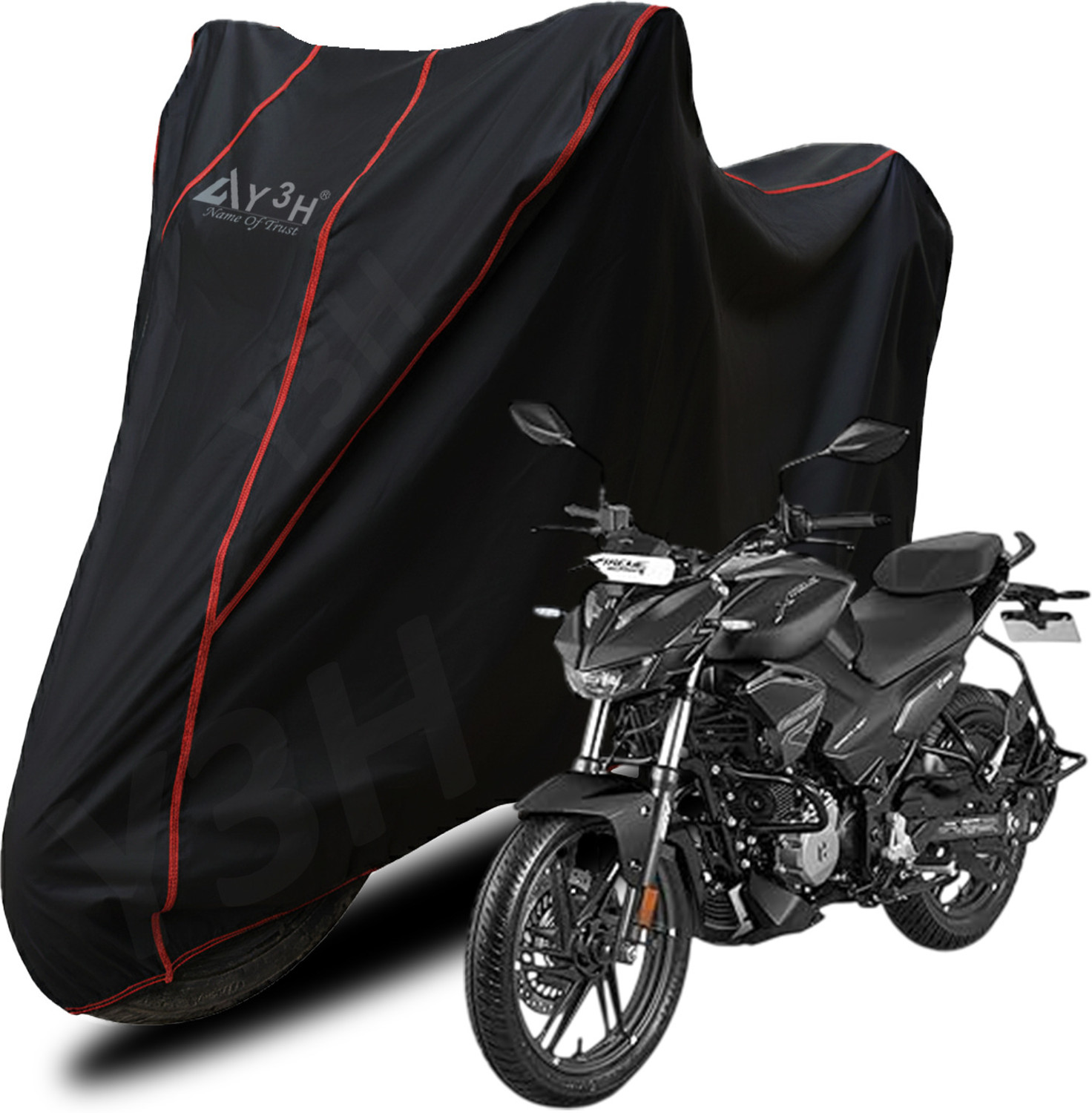 Image of FBC Waterproof Two Wheeler Cover for Bajaj (Pulsar 150, Black, Yellow)