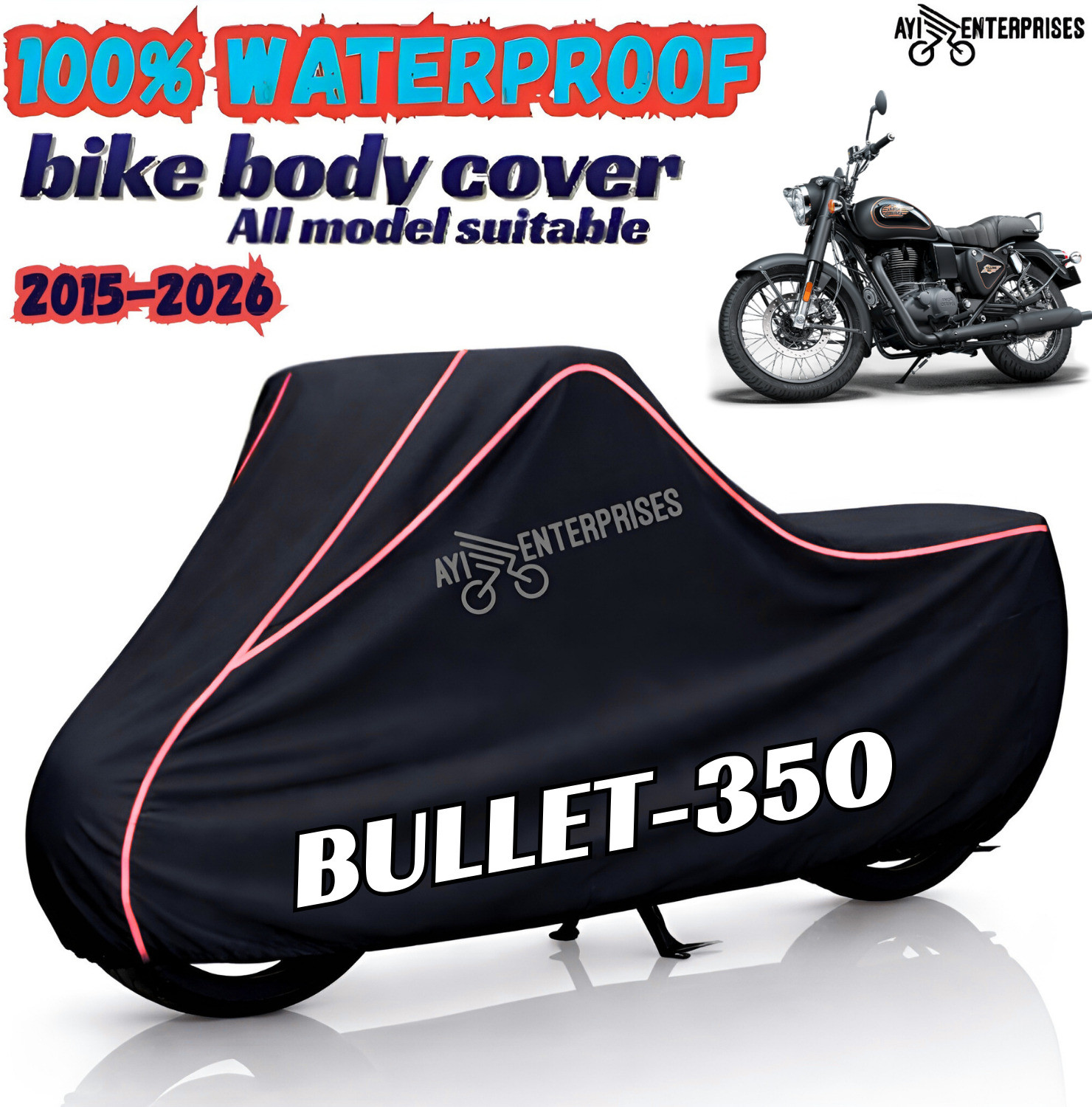 Image of FBC Waterproof Two Wheeler Cover for Yamaha (FZ, Silver)