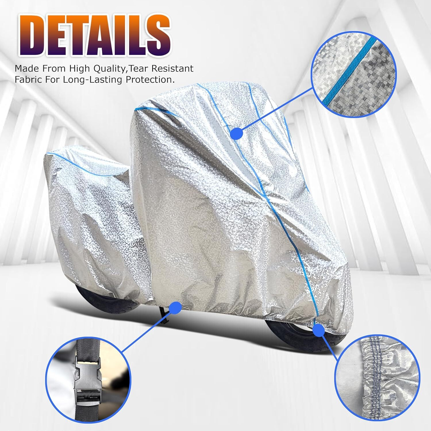 Image of TAXZONE Waterproof Two Wheeler Cover for TVS (Scooty Zest BS6, Silver, Red)