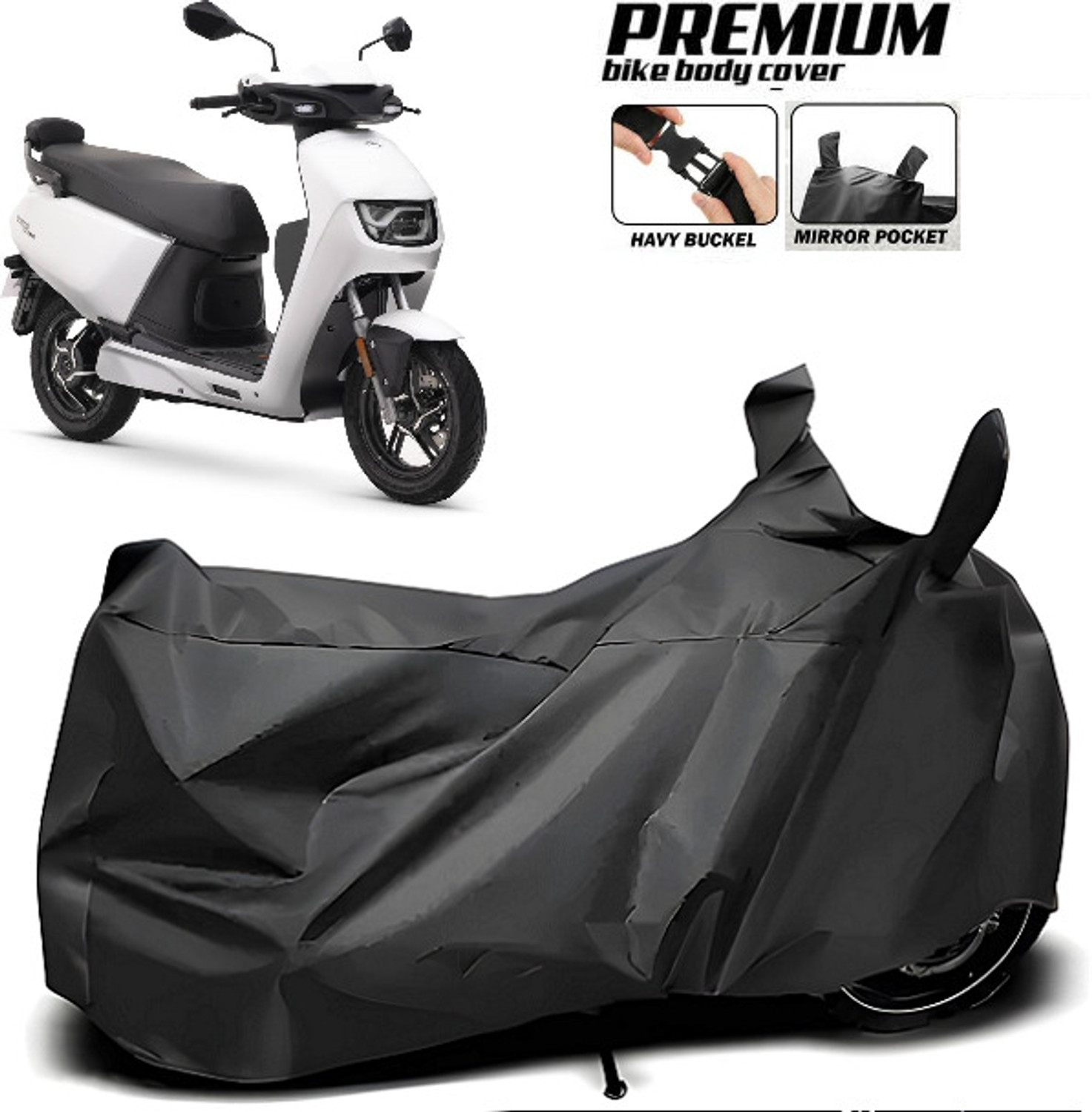 Image of TAXZONE Waterproof Two Wheeler Cover for TVS (Scooty Zest BS6, Silver, Red)