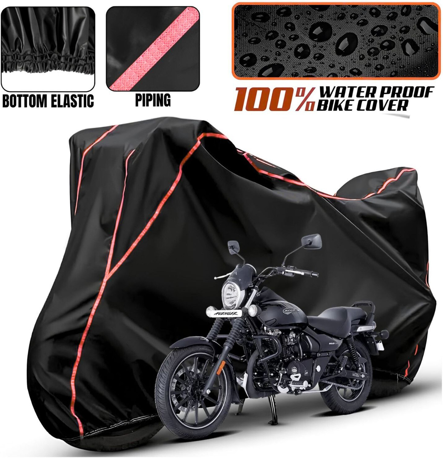 Image of Car Styling Waterproof Two Wheeler Cover for Bajaj (Pulsar N160, Multicolor)