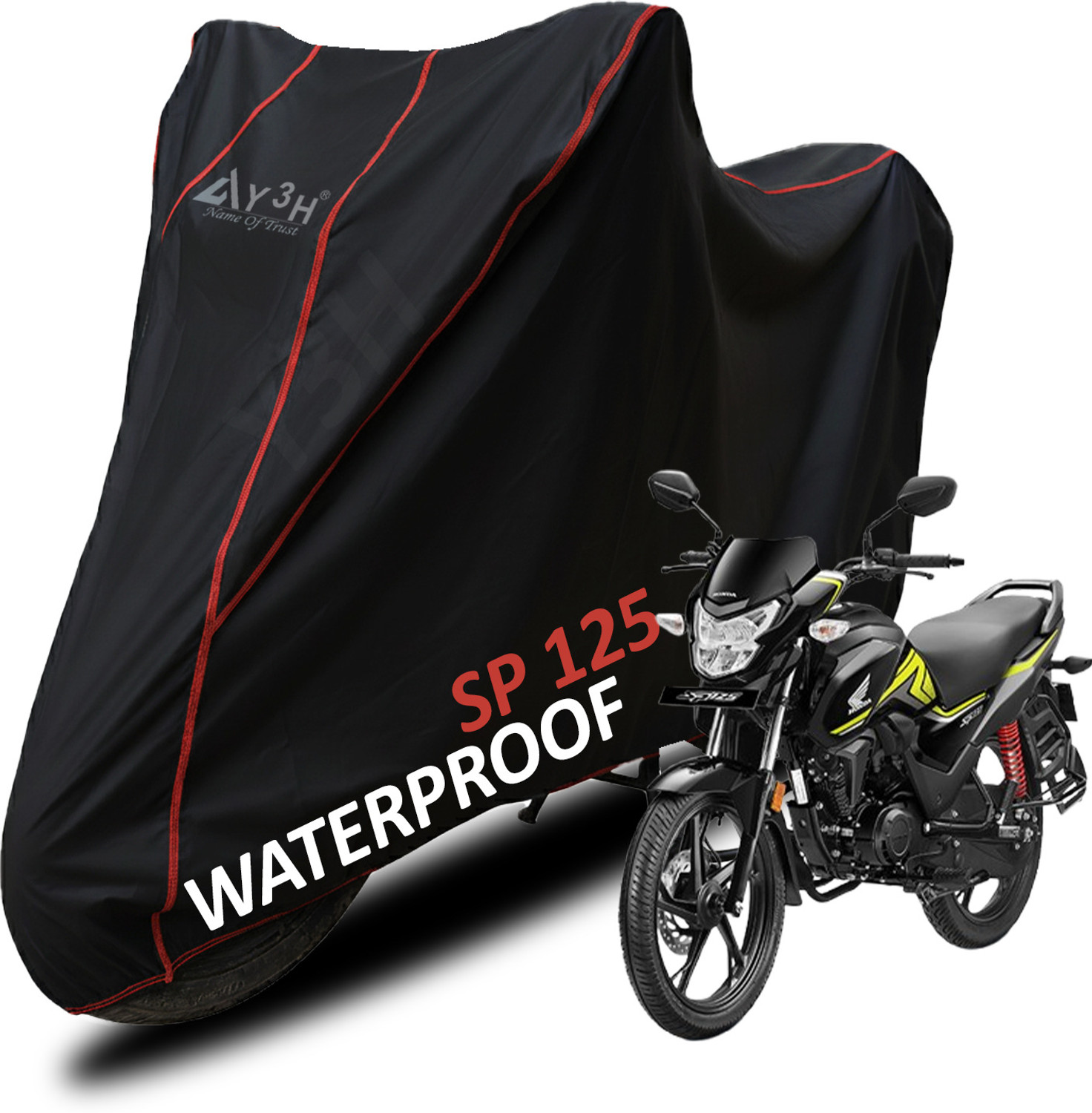 Image of FBC Waterproof Two Wheeler Cover for Bajaj (Pulsar 150, Black, Yellow)