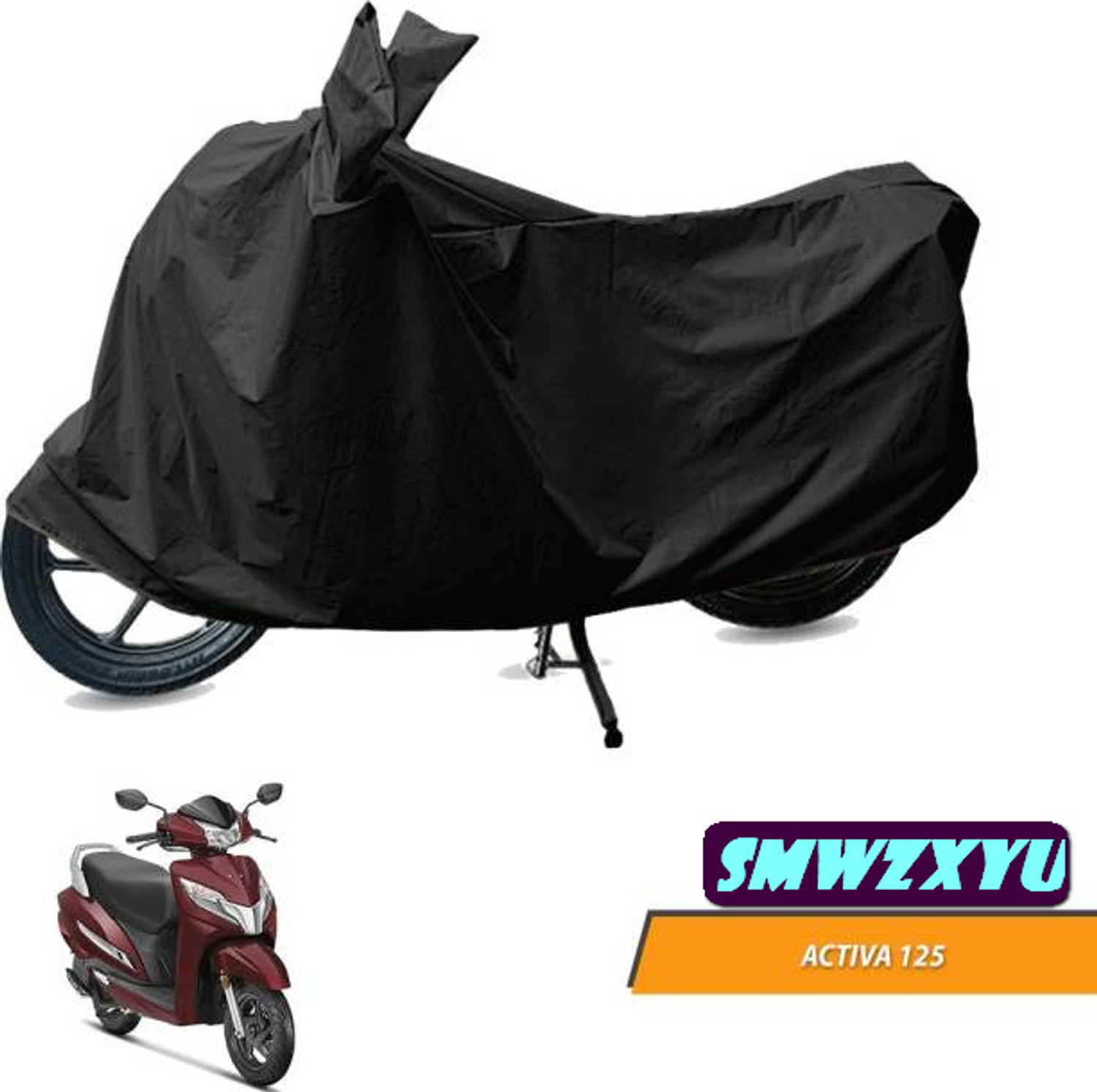 Image of AutoTen Waterproof Two Wheeler Cover for Honda (Activa 125, Black, Yellow)