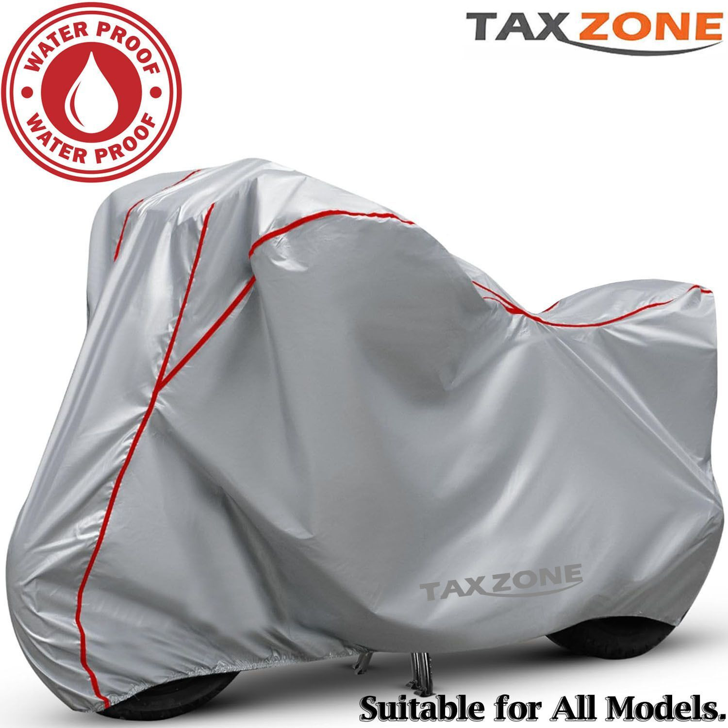 Image of TAXZONE Waterproof Two Wheeler Cover for TVS (Scooty Zest BS6, Silver, Red)