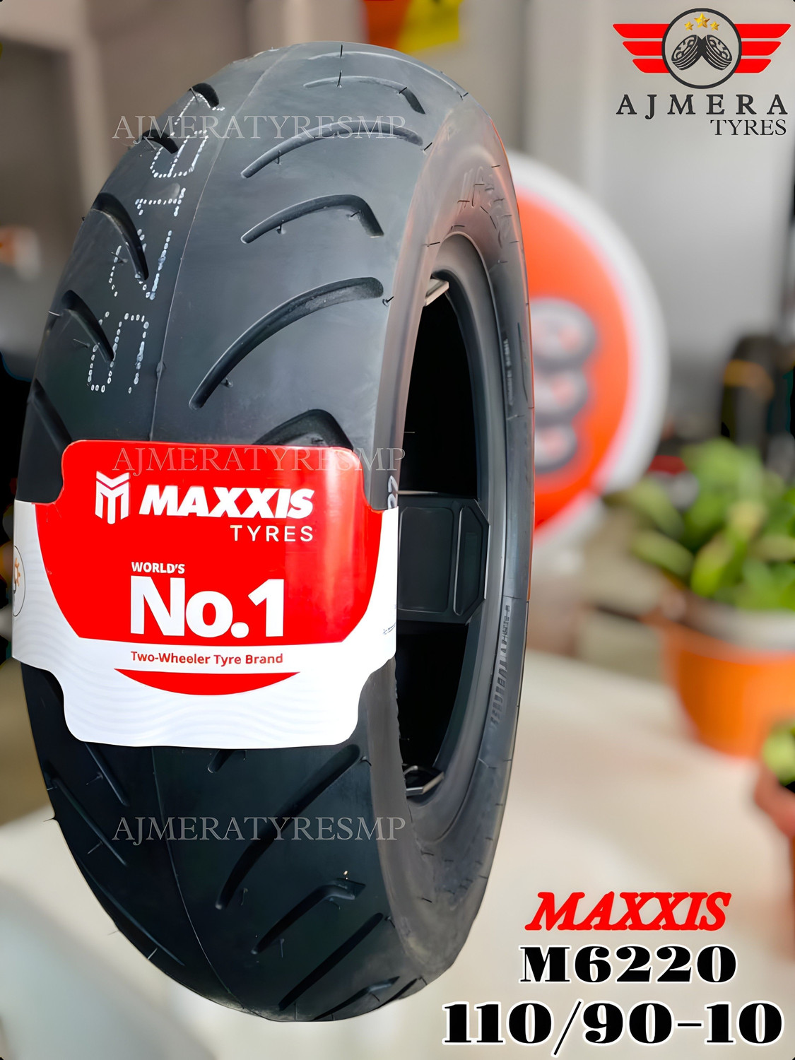 Image of Maxxis MA-339 (Limited Edition) 90 /100-10 Rear Two Wheeler Tyre (Street, Tube Less)