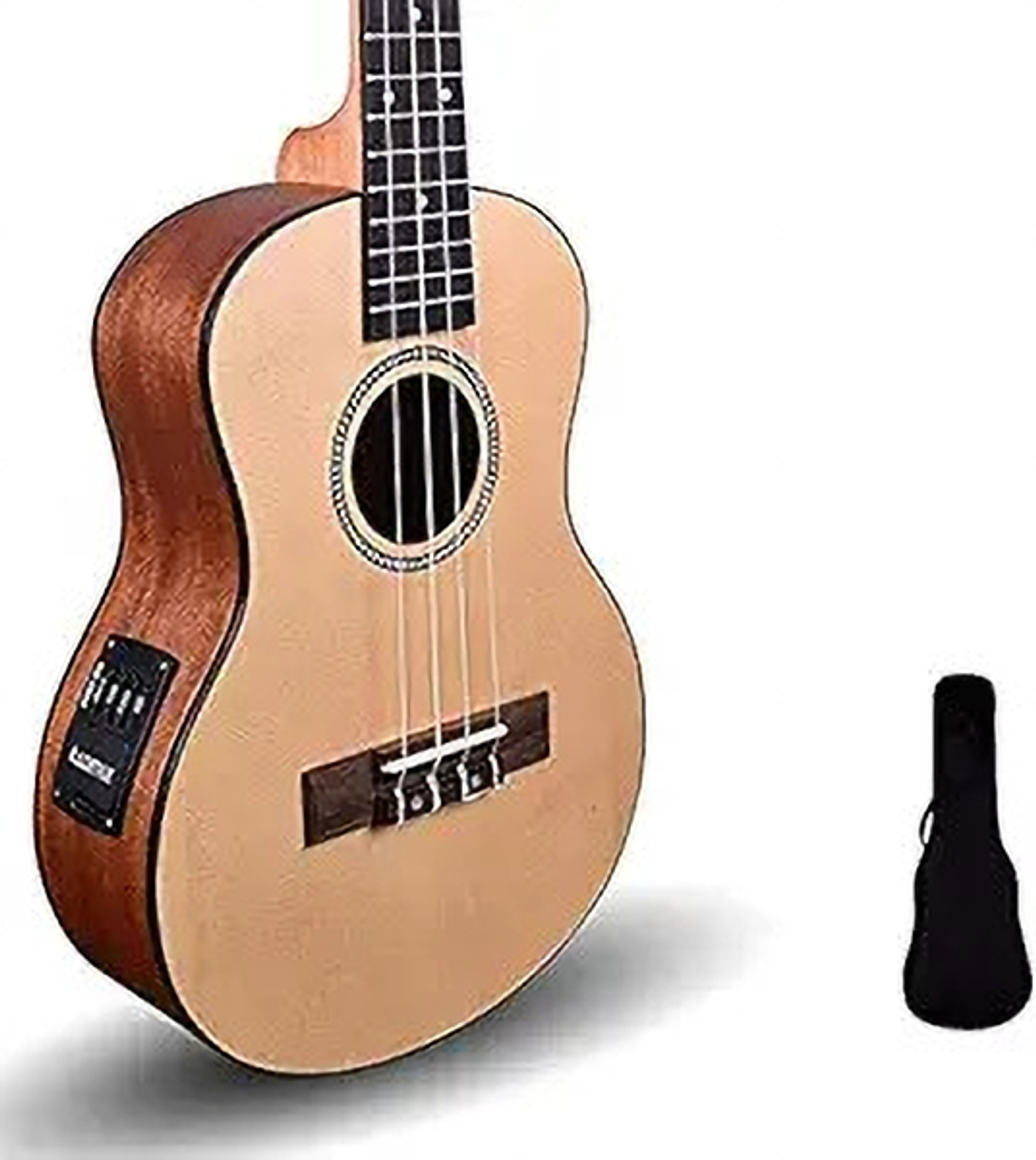 Image of BLUEBERRY UK-11 Black Soprano (21 Inch) Body Sapele and Mahogany Soprano Ukulele (Overall Length - 53 cm)