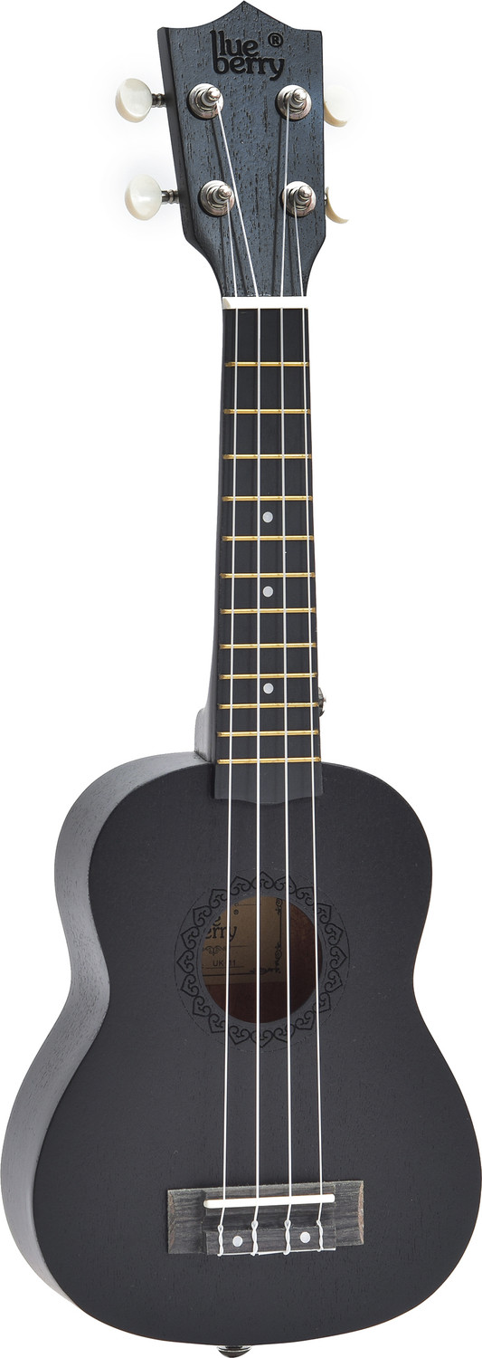 Image of BLUEBERRY UK-11 Black Soprano (21 Inch) Body Sapele and Mahogany Soprano Ukulele (Overall Length - 53 cm)