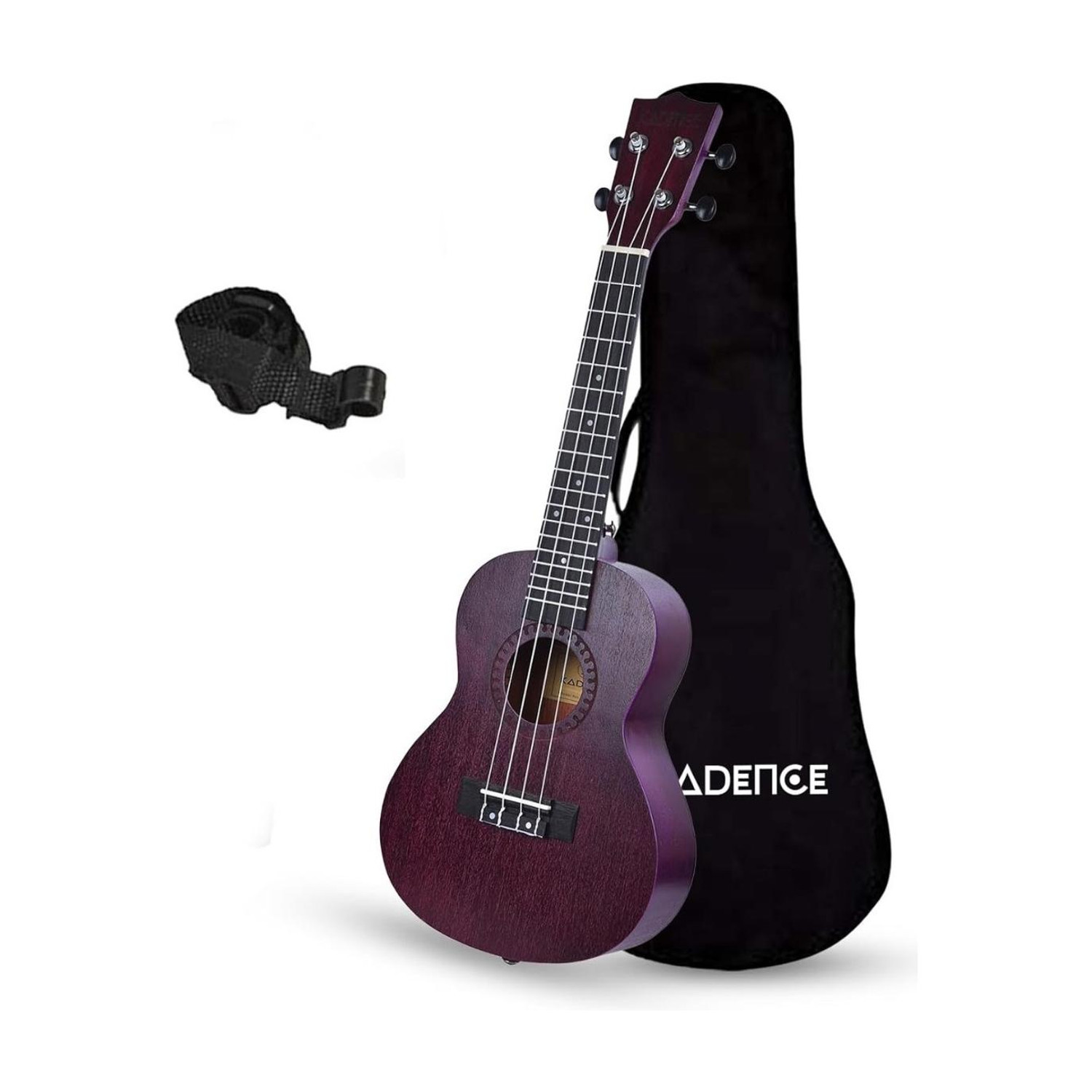 Image of BLUEBERRY UK-11 Black Soprano (21 Inch) Body Sapele and Mahogany Soprano Ukulele (Overall Length - 53 cm)