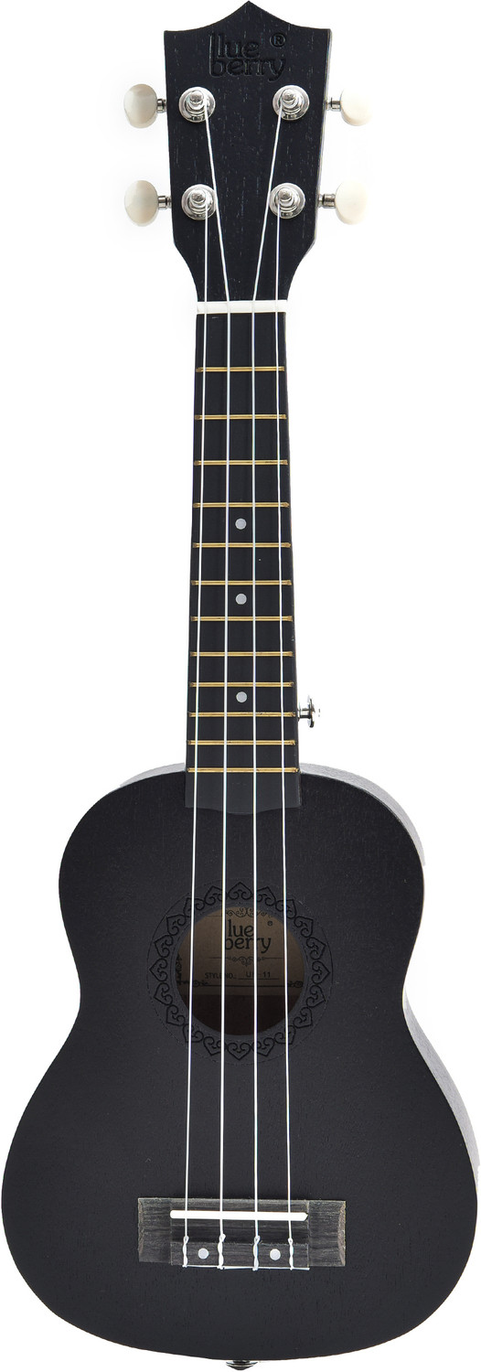 Image of BLUEBERRY UK-11 Black Soprano (21 Inch) Body Sapele and Mahogany Soprano Ukulele (Overall Length - 53 cm)