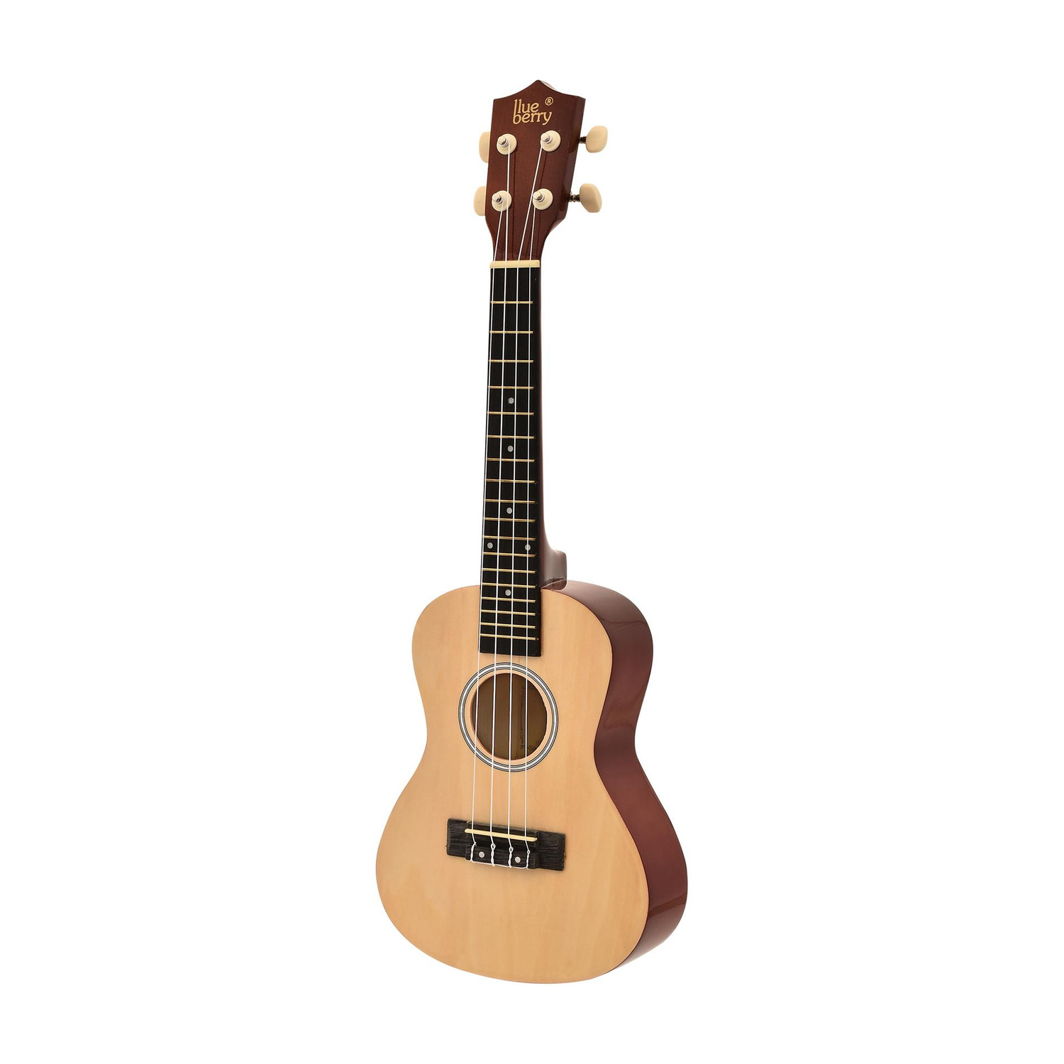 Image of BLUEBERRY UK-11 Black Soprano (21 Inch) Body Sapele and Mahogany Soprano Ukulele (Overall Length - 53 cm)