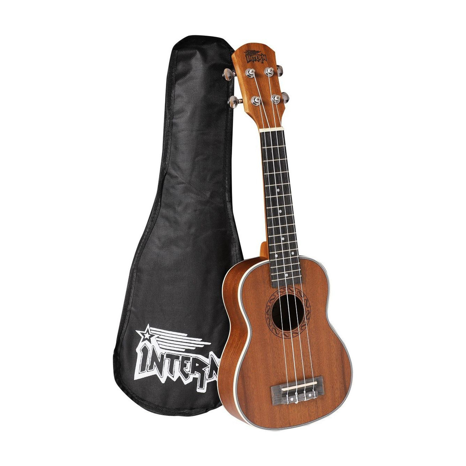 Image of BLUEBERRY UK-11 Black Soprano (21 Inch) Body Sapele and Mahogany Soprano Ukulele (Overall Length - 53 cm)