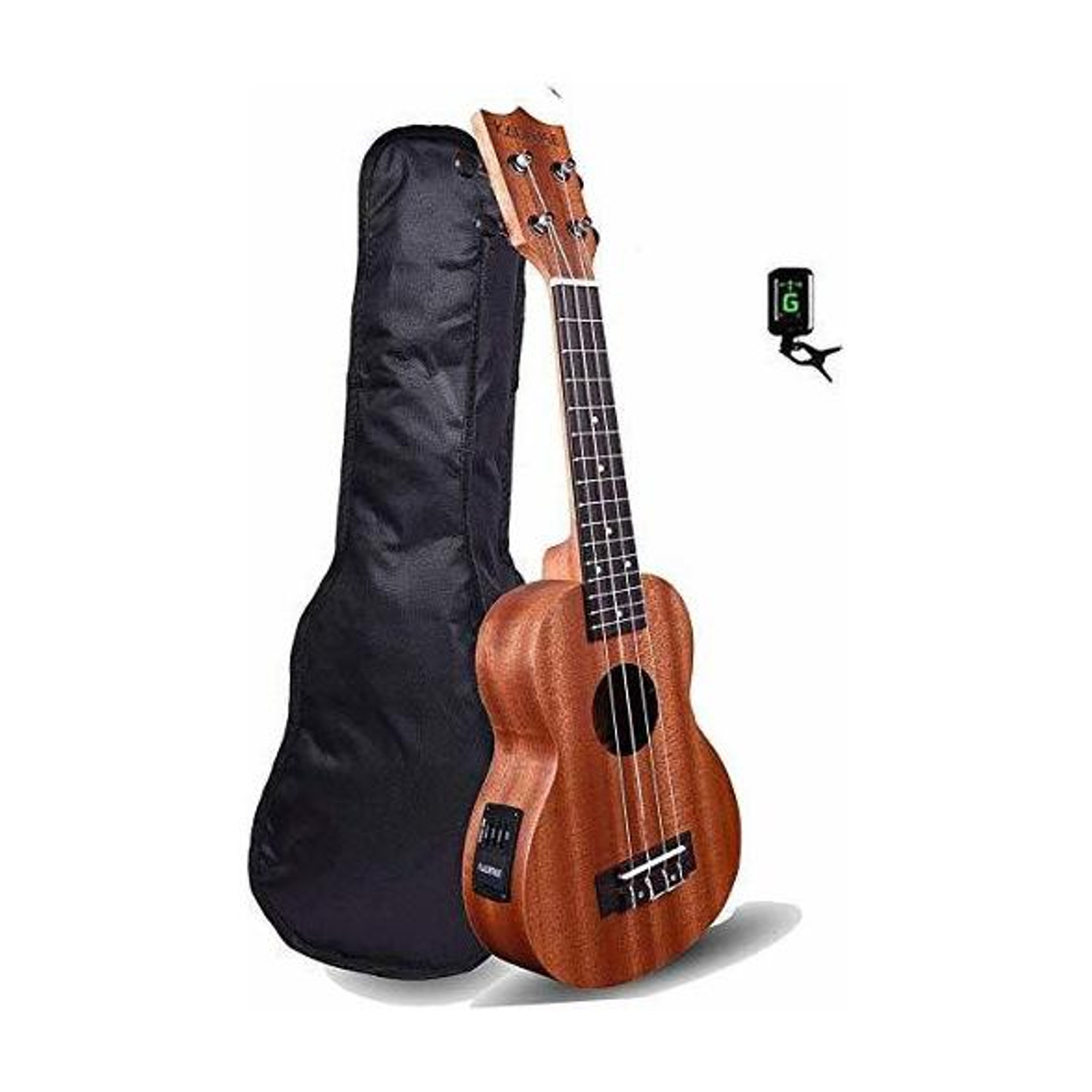 Image of BLUEBERRY UK-11 Black Soprano (21 Inch) Body Sapele and Mahogany Soprano Ukulele (Overall Length - 53 cm)