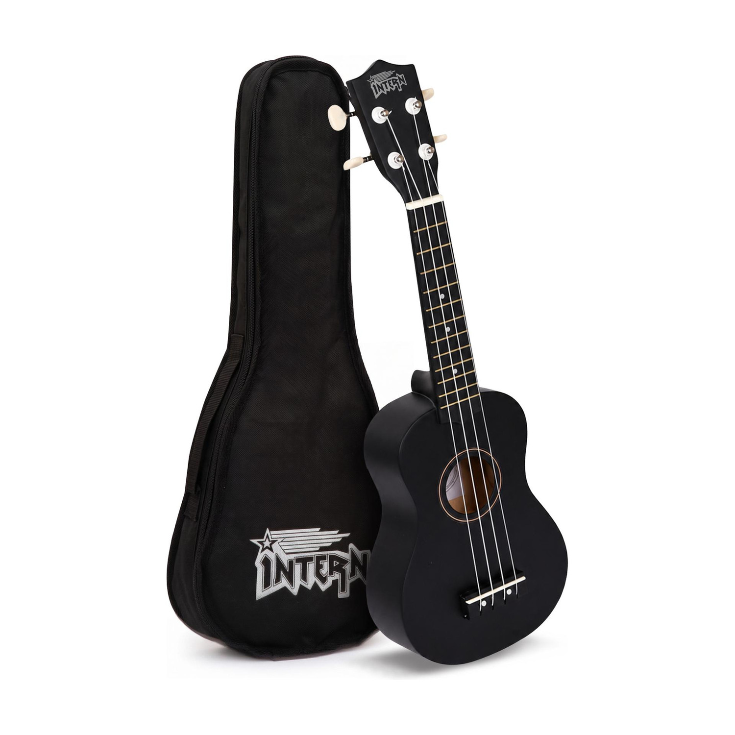 Image of BLUEBERRY UK-11 Black Soprano (21 Inch) Body Sapele and Mahogany Soprano Ukulele (Overall Length - 53 cm)