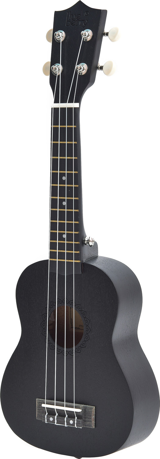 Image of BLUEBERRY UK-11 Black Soprano (21 Inch) Body Sapele and Mahogany Soprano Ukulele (Overall Length - 53 cm)