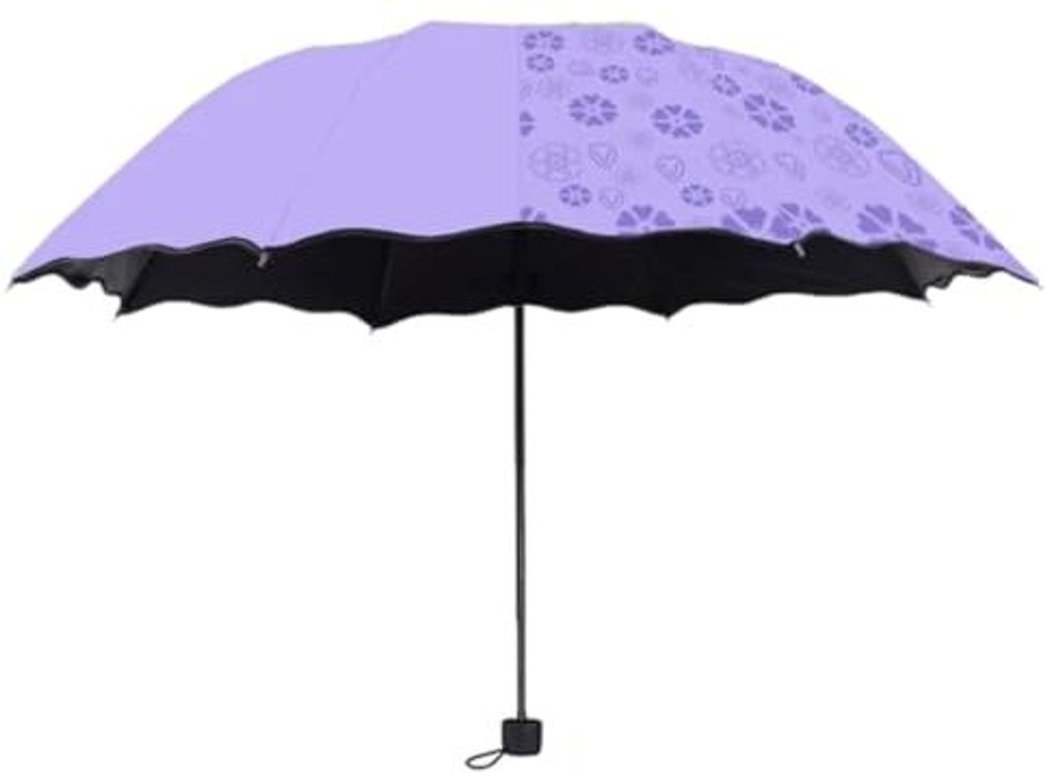 Image of Adorazone UV-Rays Safe 23 inch Large Size 3-Fold Umbrella, UV-Super Umbrella For Rain & Sun Umbrella (Silver)