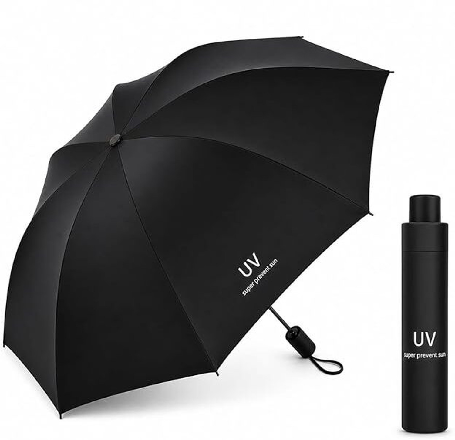 Image of BGAUTO Black Guard Automatic Open 3 Fold Umbrella with Cover Sun & Rain Protection Umbrella (Black)