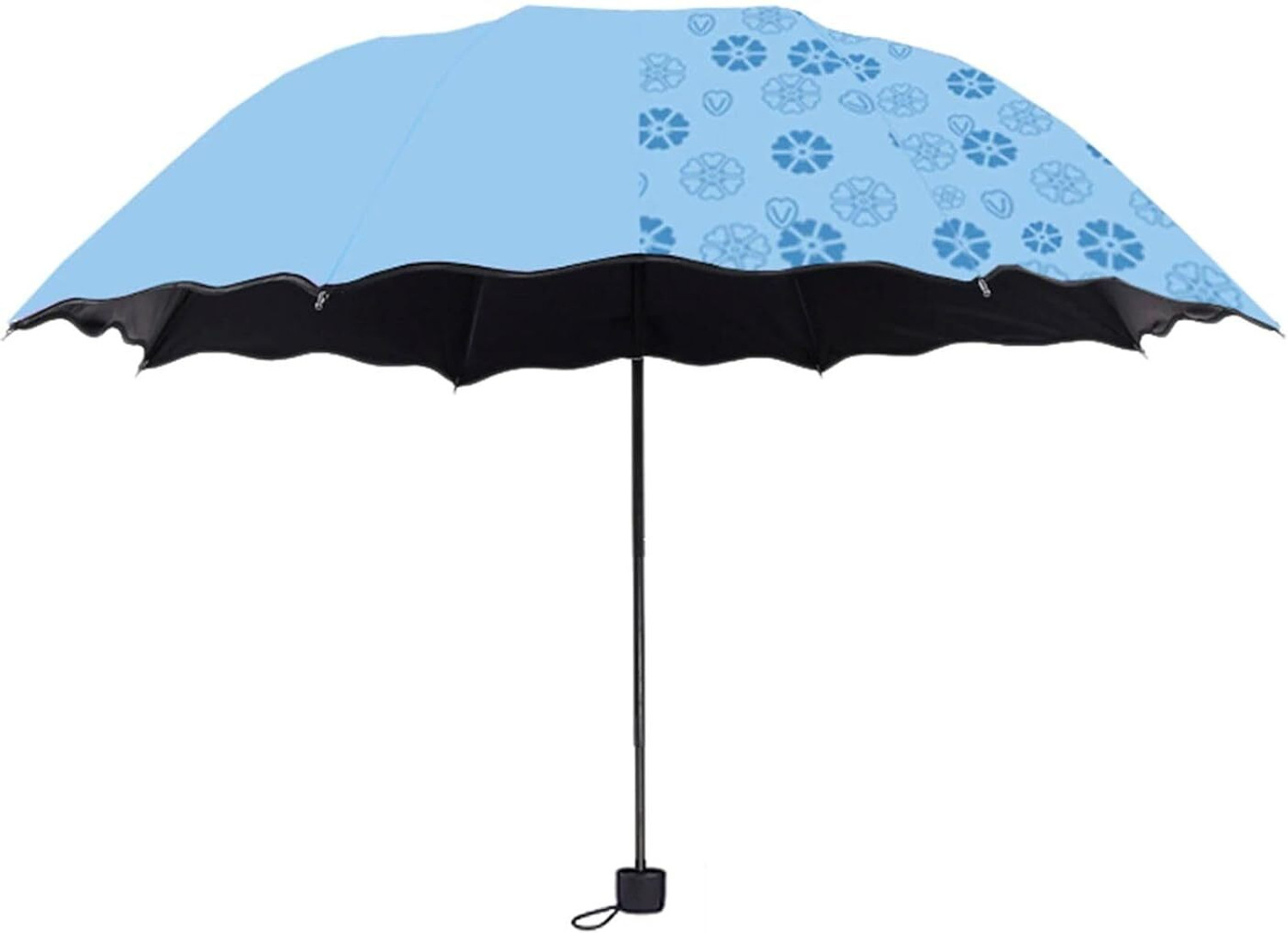 Image of Adorazone UV-Rays Safe 23 inch Large Size 3-Fold Umbrella, UV-Super Umbrella For Rain & Sun Umbrella (Silver)
