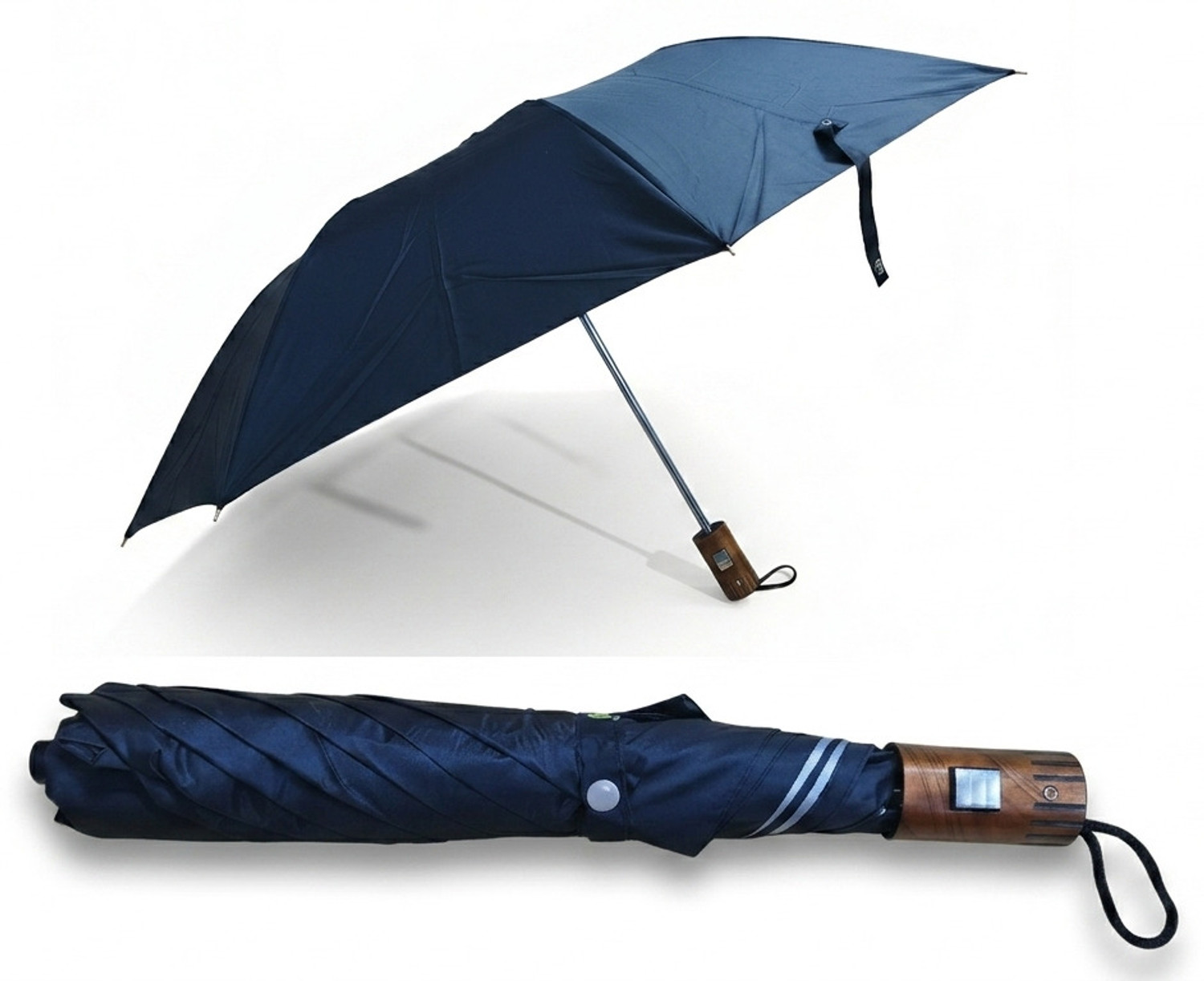 Image of TWINKLE CARE 2 Fold Auto Open Polyester Umbrella (Black)