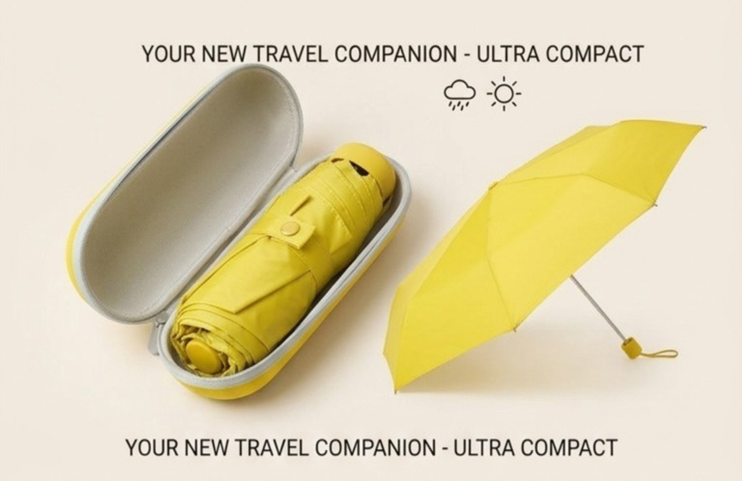 Image of CITRODA Pocket Travel Umbrella Windproof (Manual Open) Sun Rain Mini Ultra-Light 2 Fold Umbrella (Green)