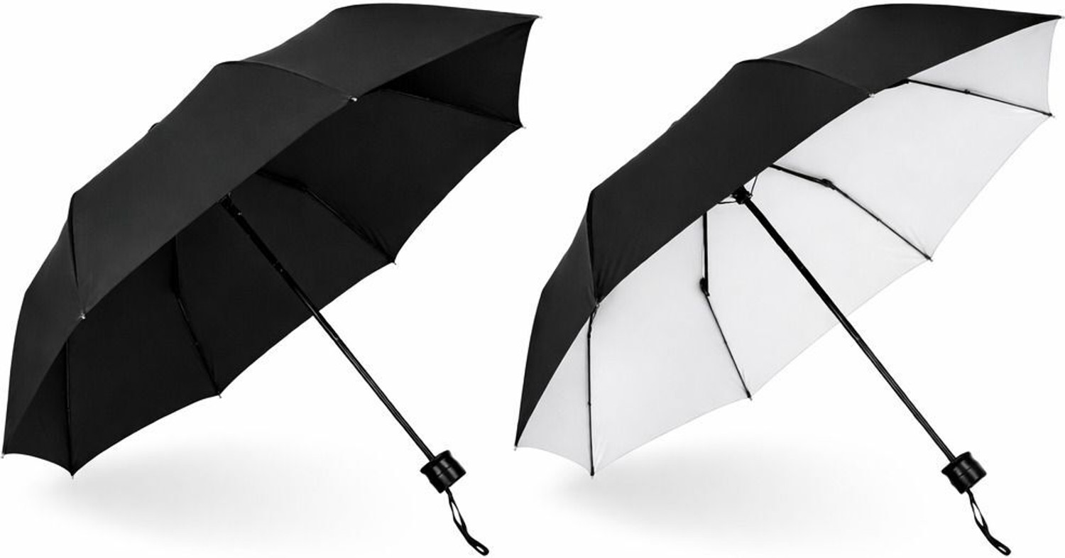 Image of Adorazone UV-Rays Safe 23 inch Large Size 3-Fold Umbrella, UV-Super Umbrella For Rain & Sun Umbrella (Silver)