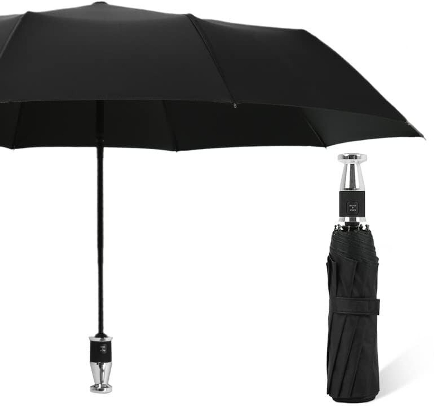 Image of TWINKLE CARE 2 Fold Auto Open Polyester Umbrella (Black)