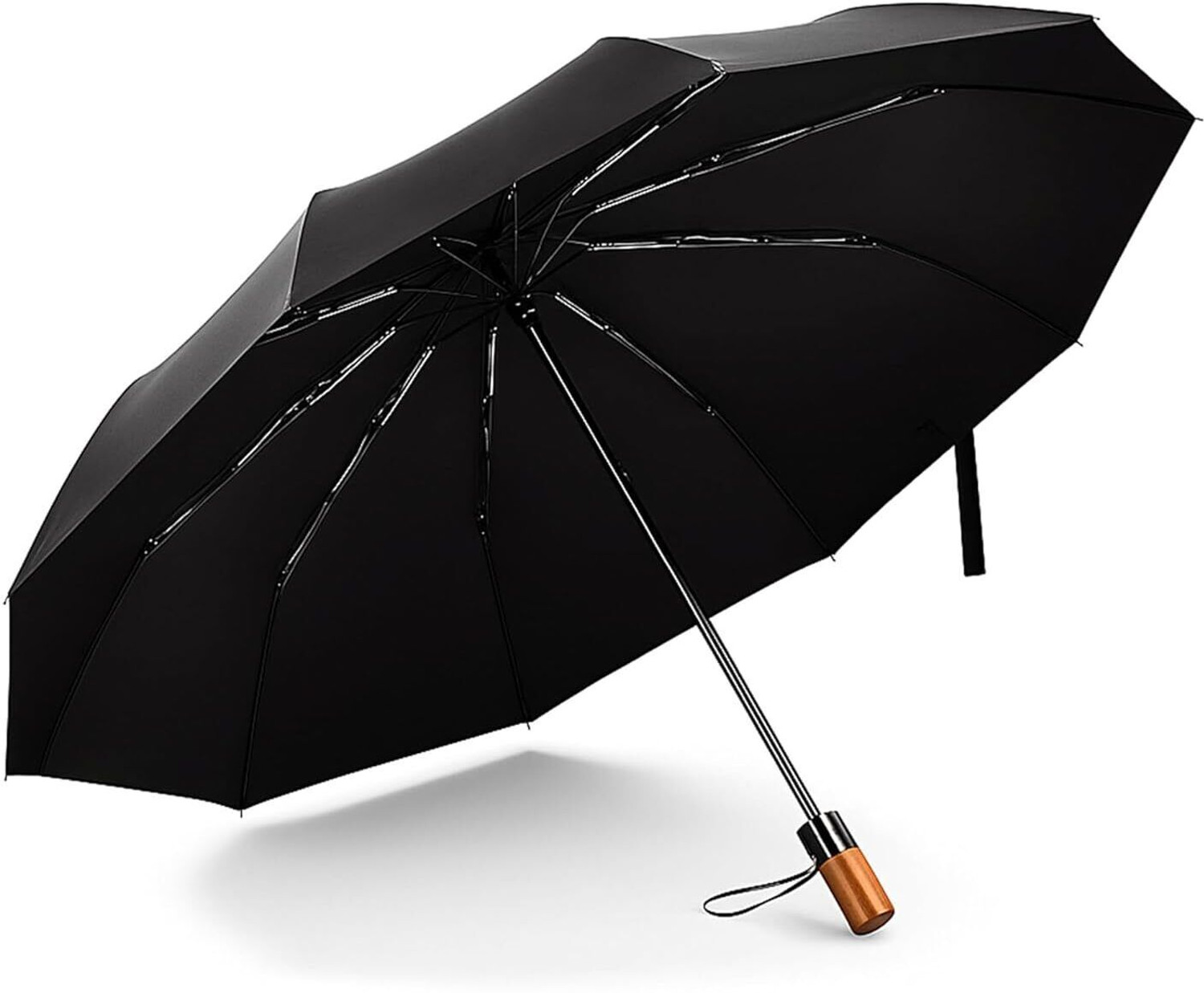 Image of TWINKLE CARE 2 Fold Auto Open Polyester Umbrella (Black)