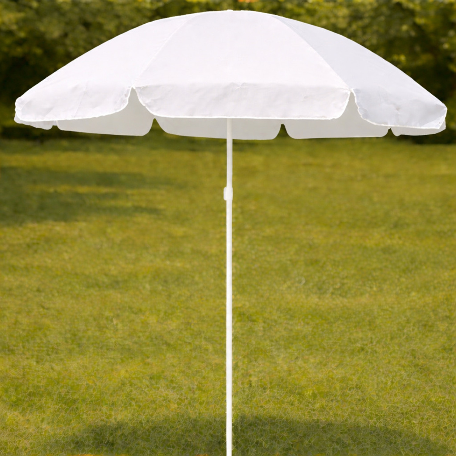 Image of Rainpopson Garden Umbrella 8ft Waterproof Outdoor Umbrella Rain Protection Umbrella (White)