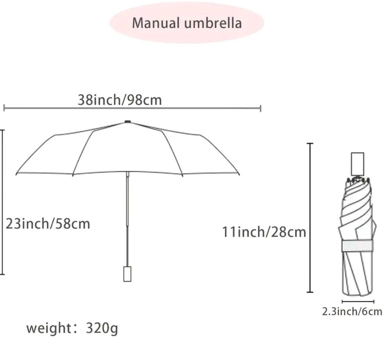 Image of Adorazone UV-Rays Safe 23 inch Large Size 3-Fold Umbrella, UV-Super Umbrella For Rain & Sun Umbrella (Silver)