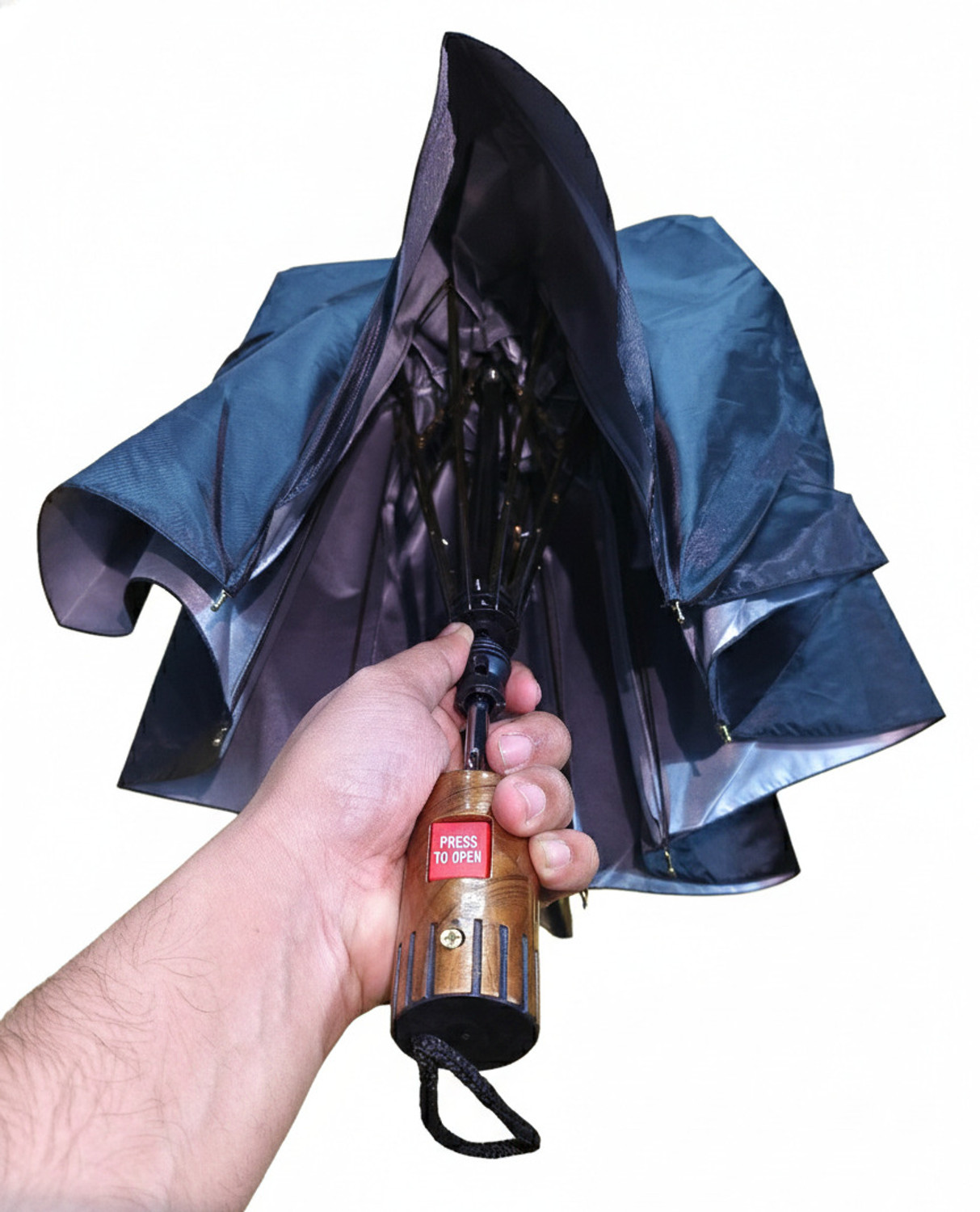 Image of TWINKLE CARE 2 Fold Auto Open Polyester Umbrella (Black)