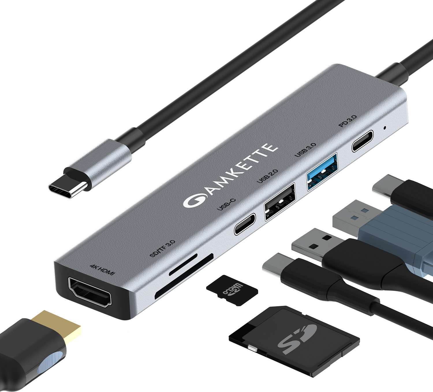 AMKETTE 7-in-1 Type C Hub/Docking Station - Image 1