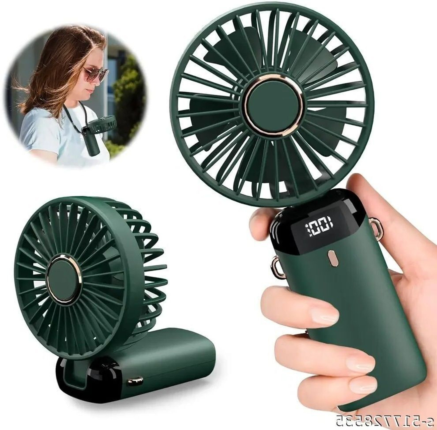 Image of HRKA TD-03 Mini Table Fan For Home With 3 SpeedAIR003 Led Light (Multicolor)