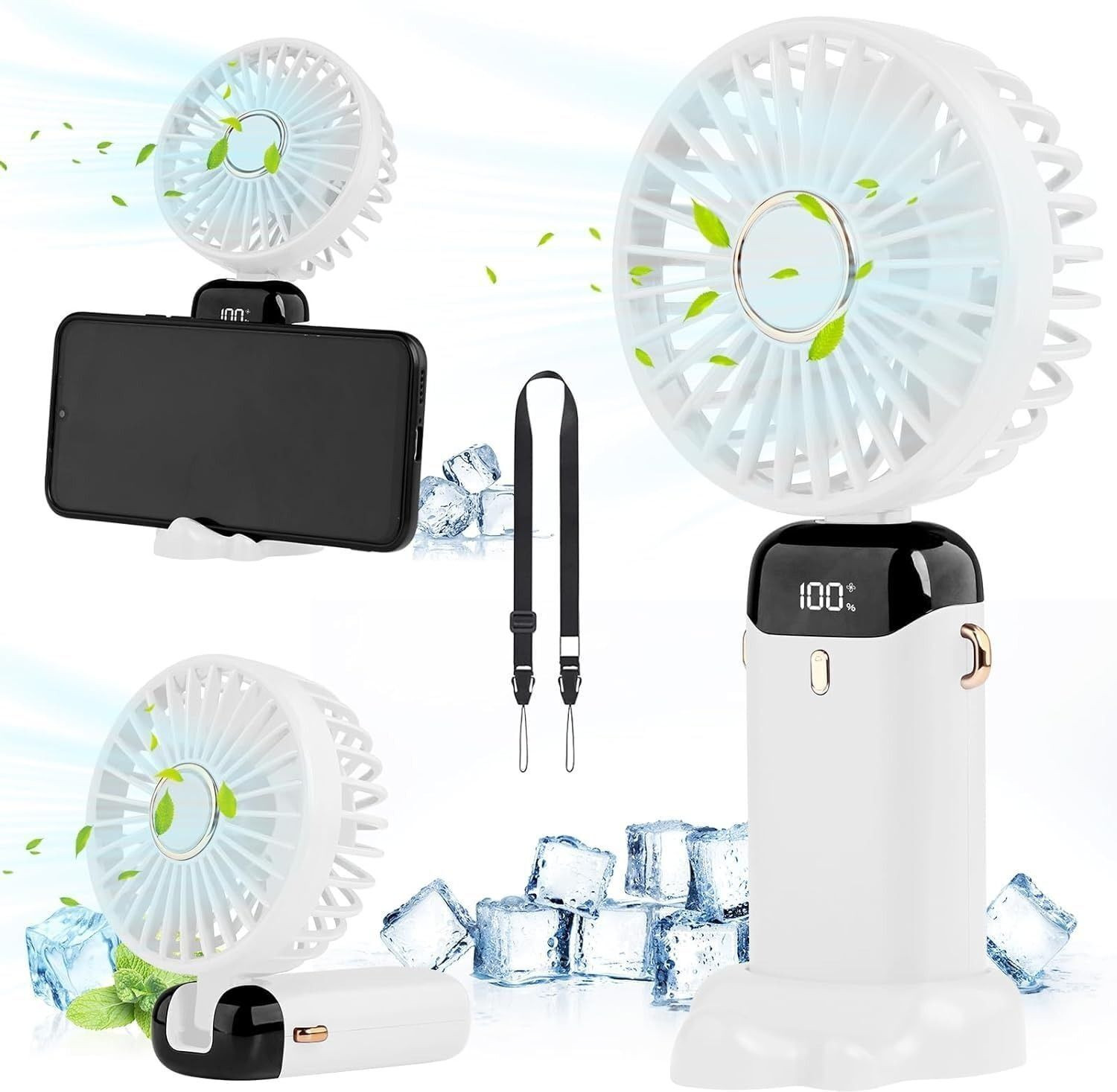 Image of HRKA TD-03 Mini Table Fan For Home With 3 SpeedAIR003 Led Light (Multicolor)