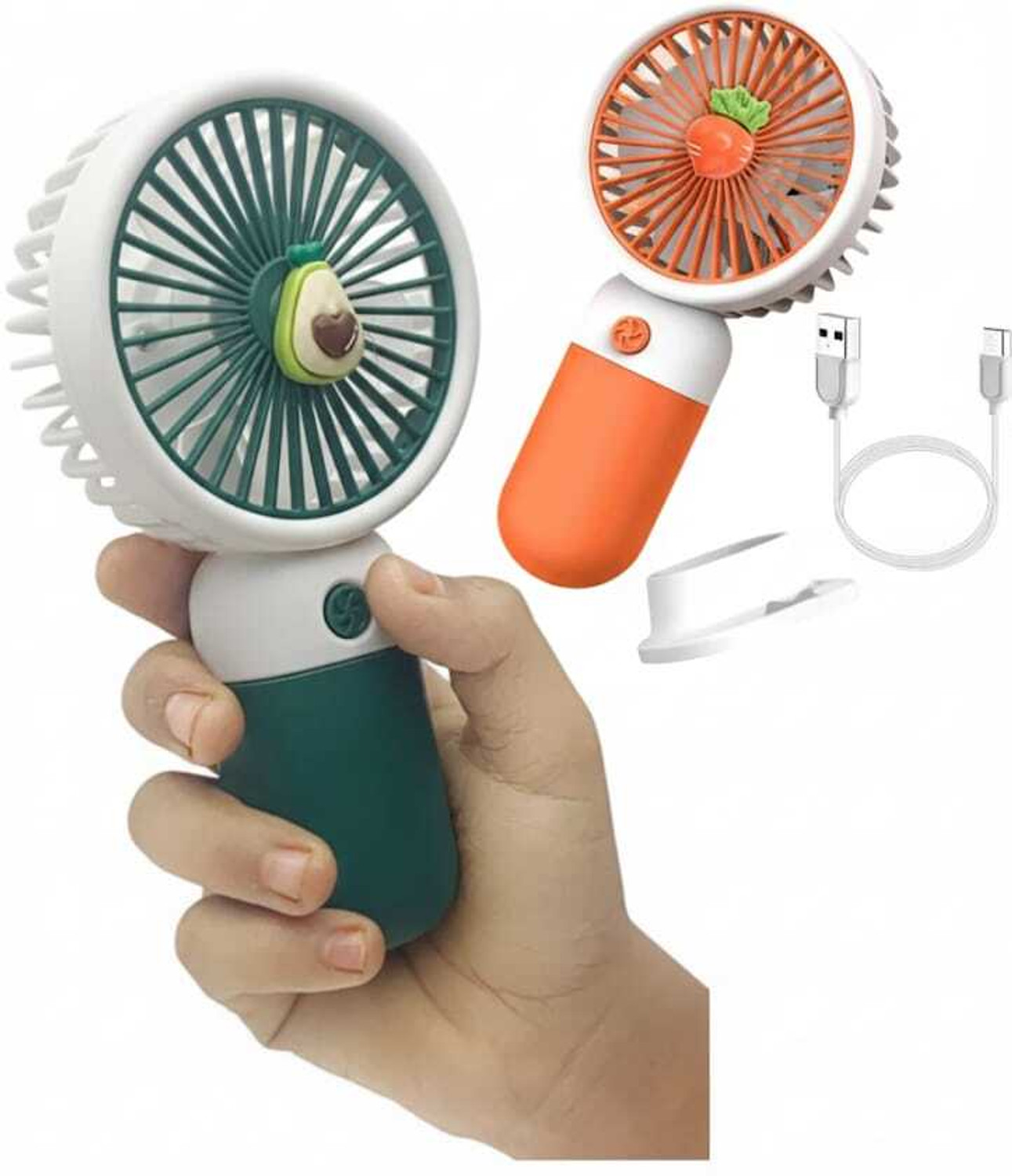 Image of Felinar FELINAR Portable Mini Hand Fan with Stand, 2 Speed Settings, USB Rechargeable Portable Mini Hand Fan with Stand, 2 Speed Settings, USBRechargeable Lightweight USB Fan, Rechargeable Fan (Pink)