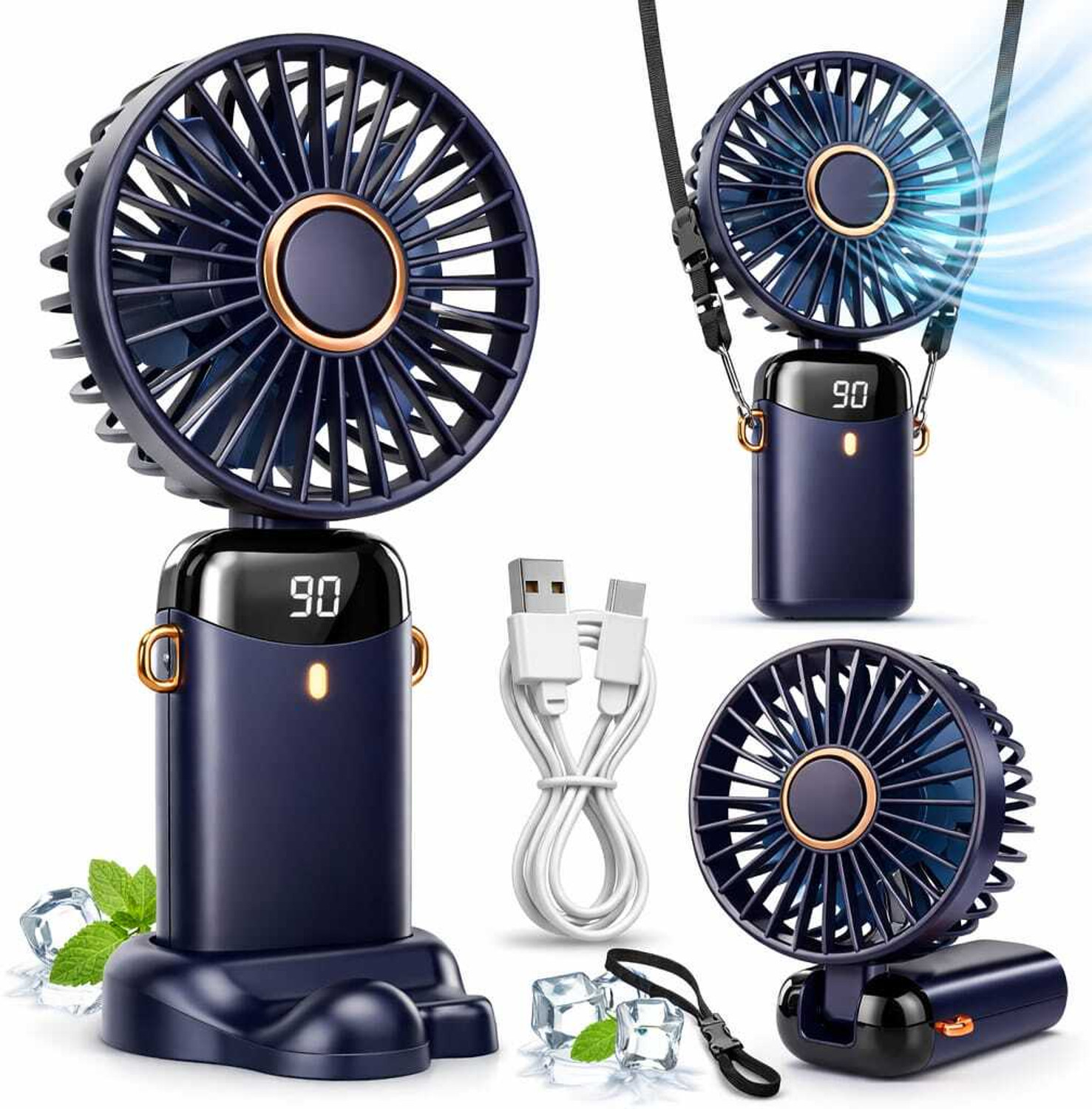 Image of URBAN ZONE ENTERPRISES Portable Cooling Fan With 600ml Water Tank Cooler Adjustable Speed Office&Home UZONE-CoolBreeze-X1 Pro USB Air Cooler (White)