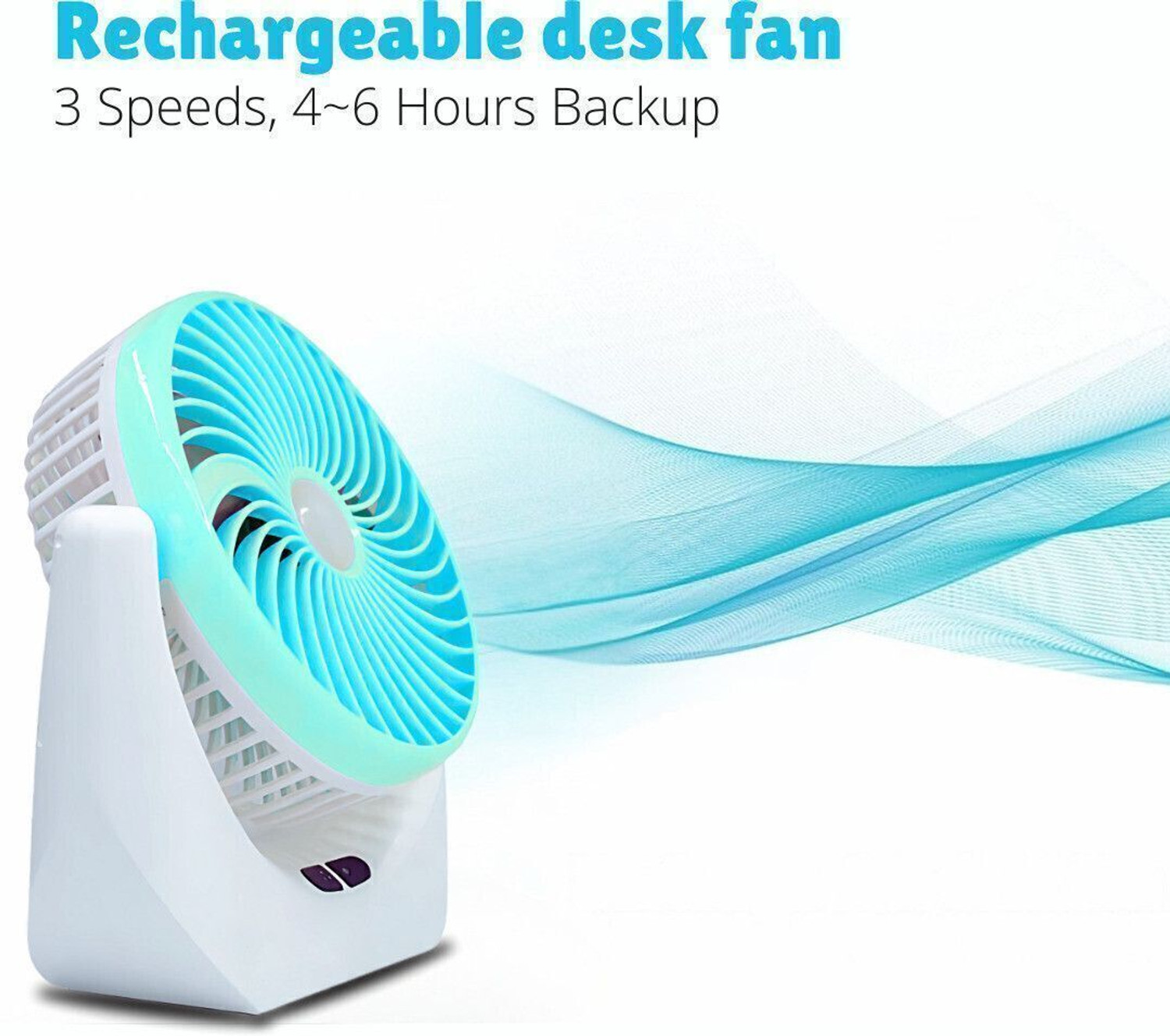 Image of Sitaramm 40 L Room /Personal Air Cooler (Multicolor, Portable Rechargeable Table Fan, 4-Hour Backup, 3 Speeds & Dual LED Light Modes)
