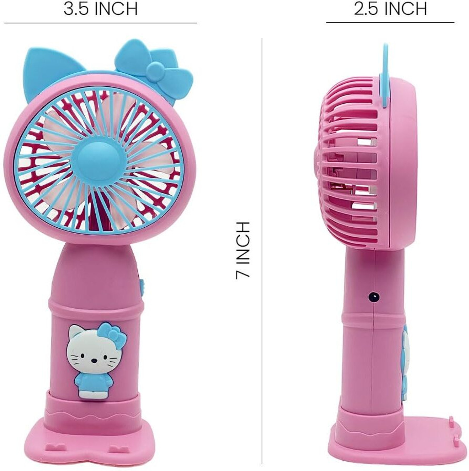 Image of Felinar FELINAR Portable Mini Hand Fan with Stand, 2 Speed Settings, USB Rechargeable Portable Mini Hand Fan with Stand, 2 Speed Settings, USBRechargeable Lightweight USB Fan, Rechargeable Fan (Pink)