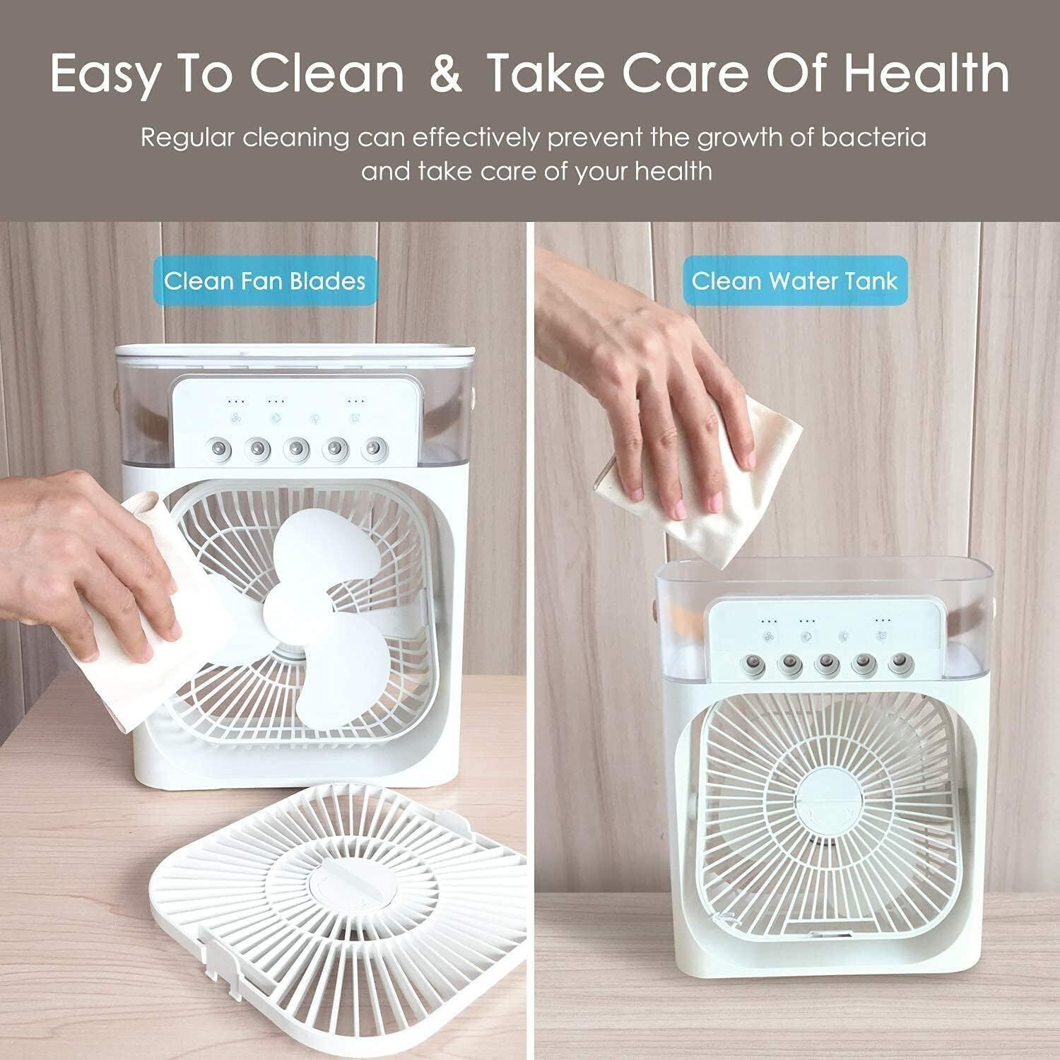 Image of haimikala enterprise Cooler-Fan-for-Room-Cooling-Rechargeable-Fan-Ac-for-Home- Personal-Portable-Ac-Mini-Cooler-Fan USB Air Cooler (White)