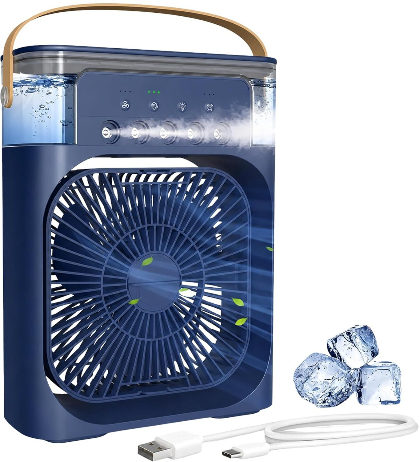 Image of URBAN ZONE ENTERPRISES Portable Cooling Fan With 600ml Water Tank Cooler Adjustable Speed Office&Home UZONE-CoolBreeze-X1 Pro USB Air Cooler (White)