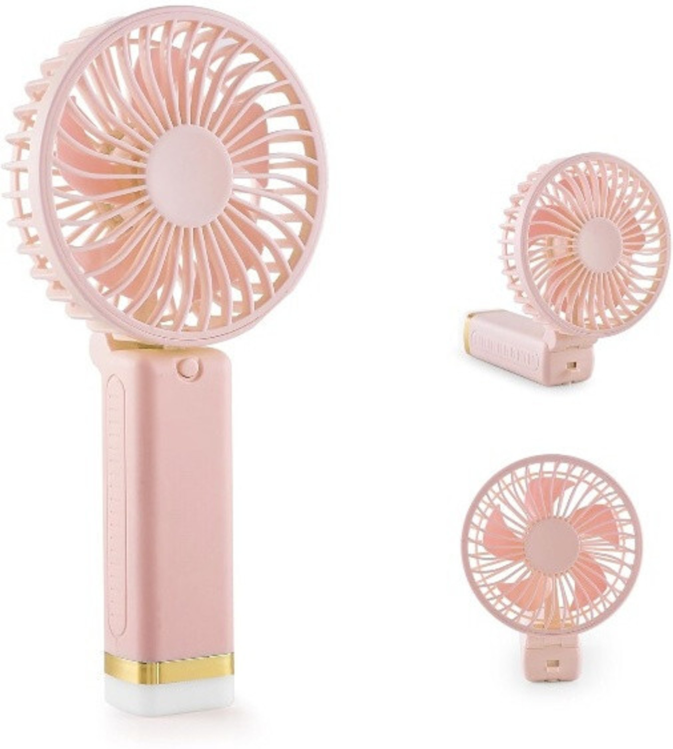 Image of One94Store multi Premium Mini Fan, 3-Speed Mode, USB Charging Fan, Hand Fan, 1800mAh Battery, Silent High Airflow USB Fan (Pink)
