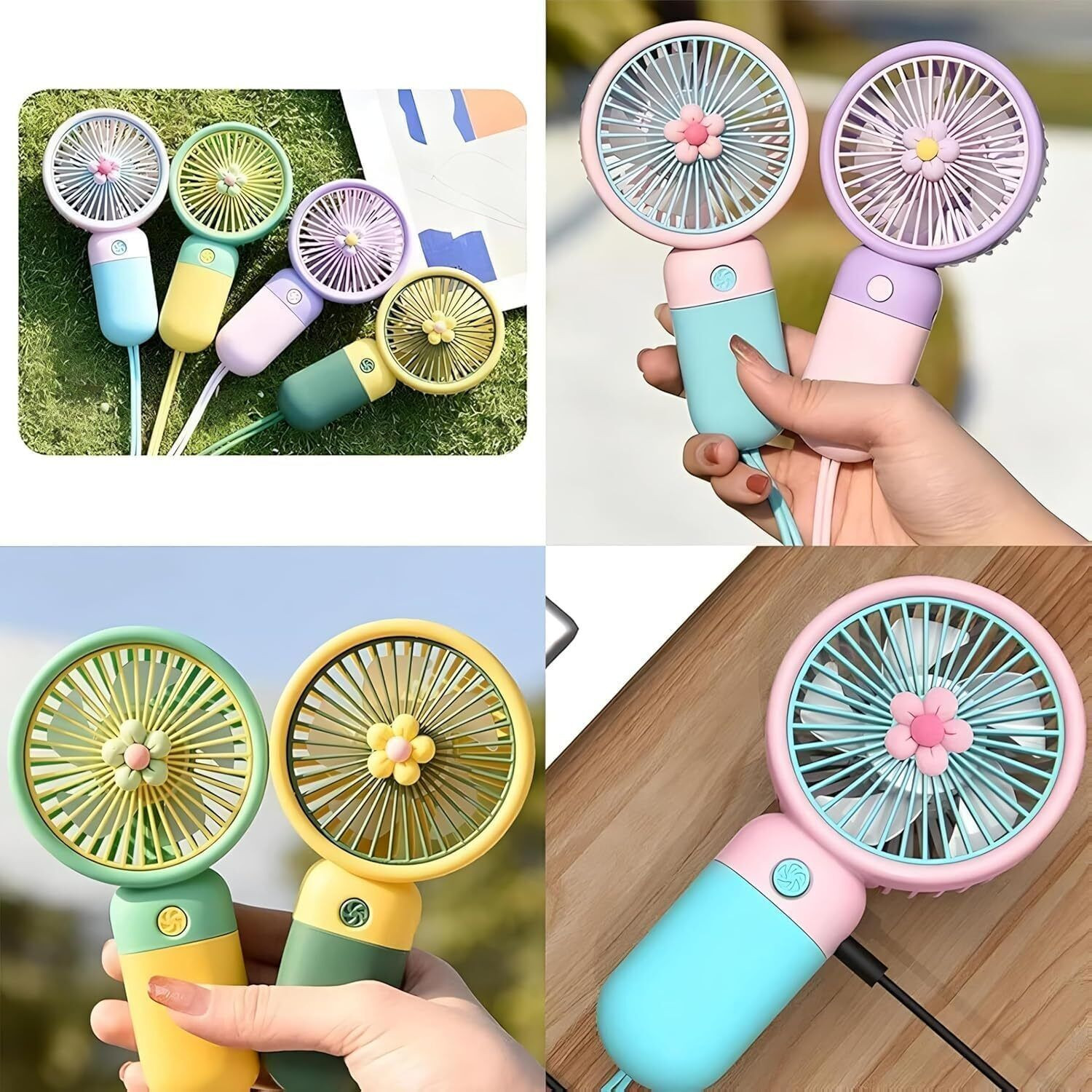 Image of Radhe High Speed Rechargeable Table Fan with LED Light For Office Desk, Home 282 Ultra High Speed 1400 mm Table Fan (5 Star | Multicolor | Pack of 1)