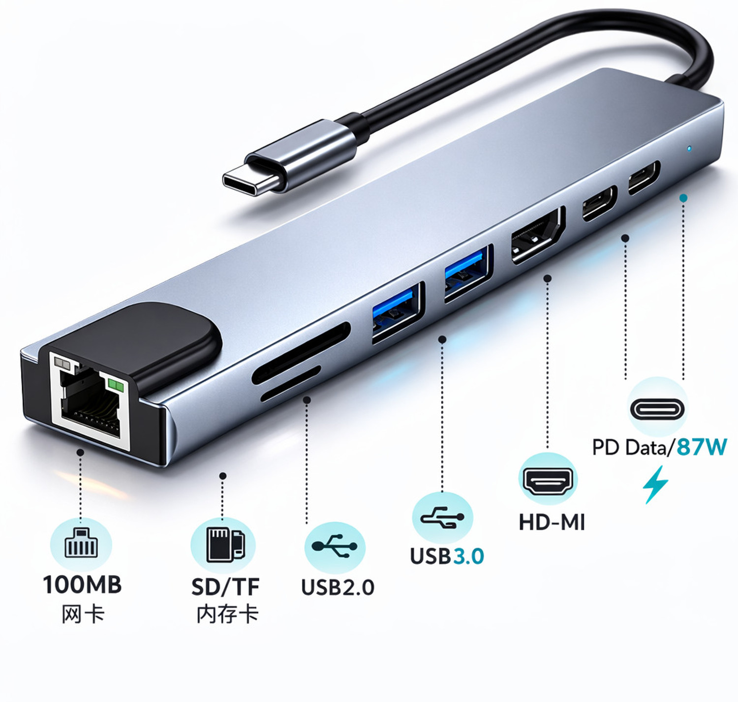 AiFit 8-in-1 USB-C Hub - Image 1