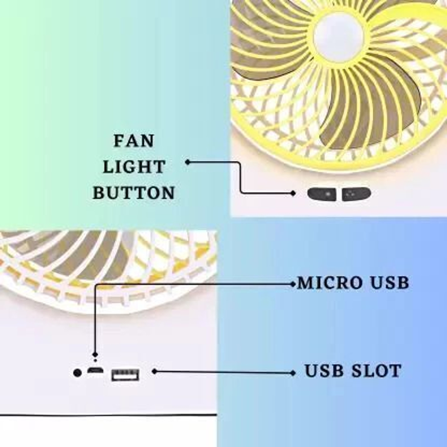 Image of BazaarNest 40 L Room /Personal Air Cooler (Multicolor, High-Speed 4000mAh Rechargeable Table Fan with LED Light, Portable Fan, USB Fan,)