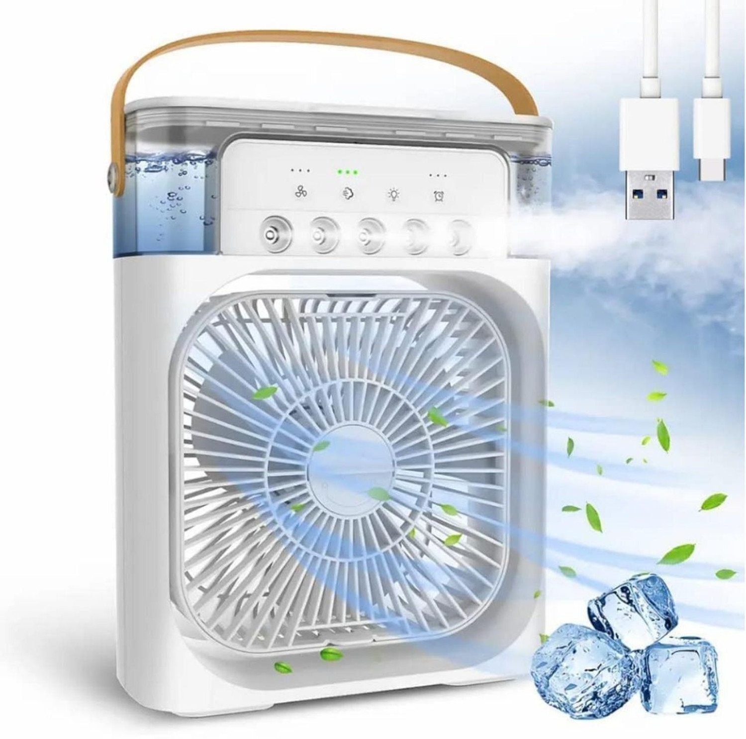 Image of haimikala enterprise Cooler-Fan-for-Room-Cooling-Rechargeable-Fan-Ac-for-Home- Personal-Portable-Ac-Mini-Cooler-Fan USB Air Cooler (White)