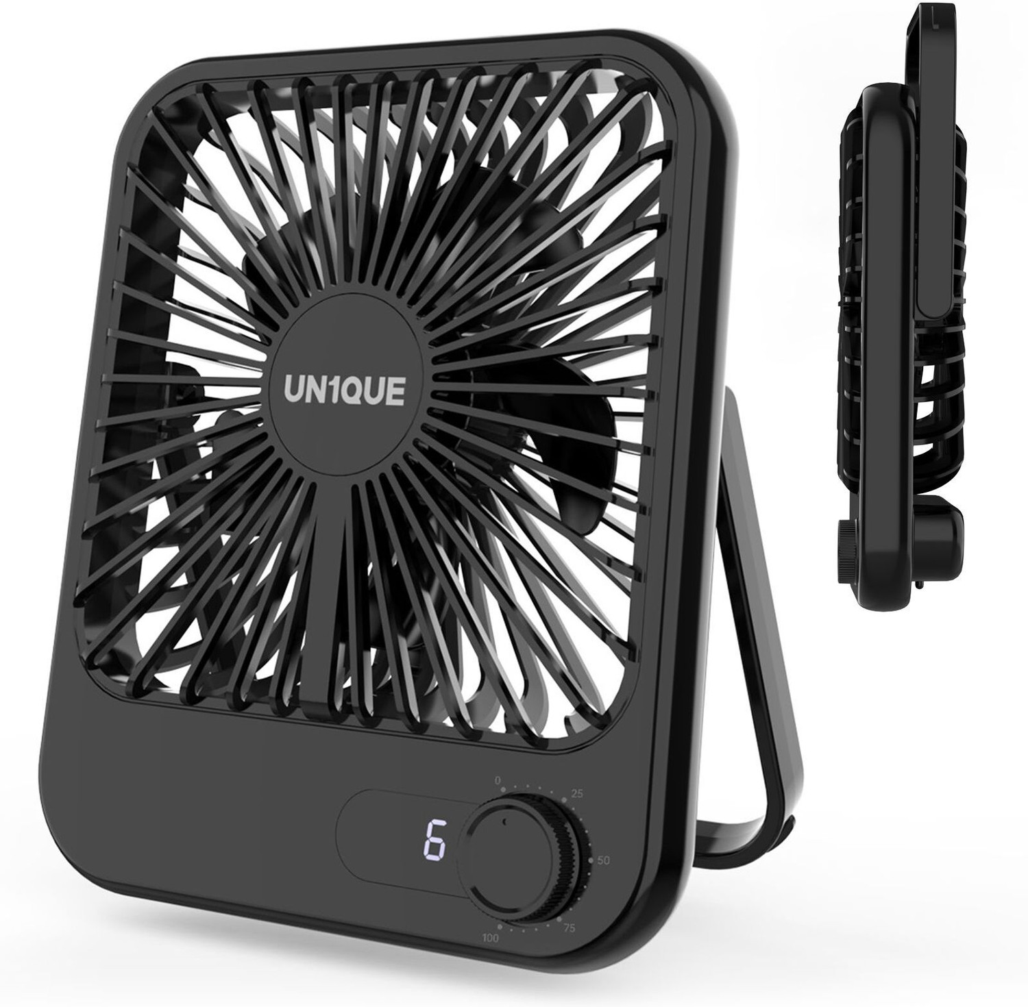 Image of Mystic Wrap Mini AC Room Cooler Fan with 7-Color LED, 3 Speeds, 3 Sprays BLK USB Fan (Black)